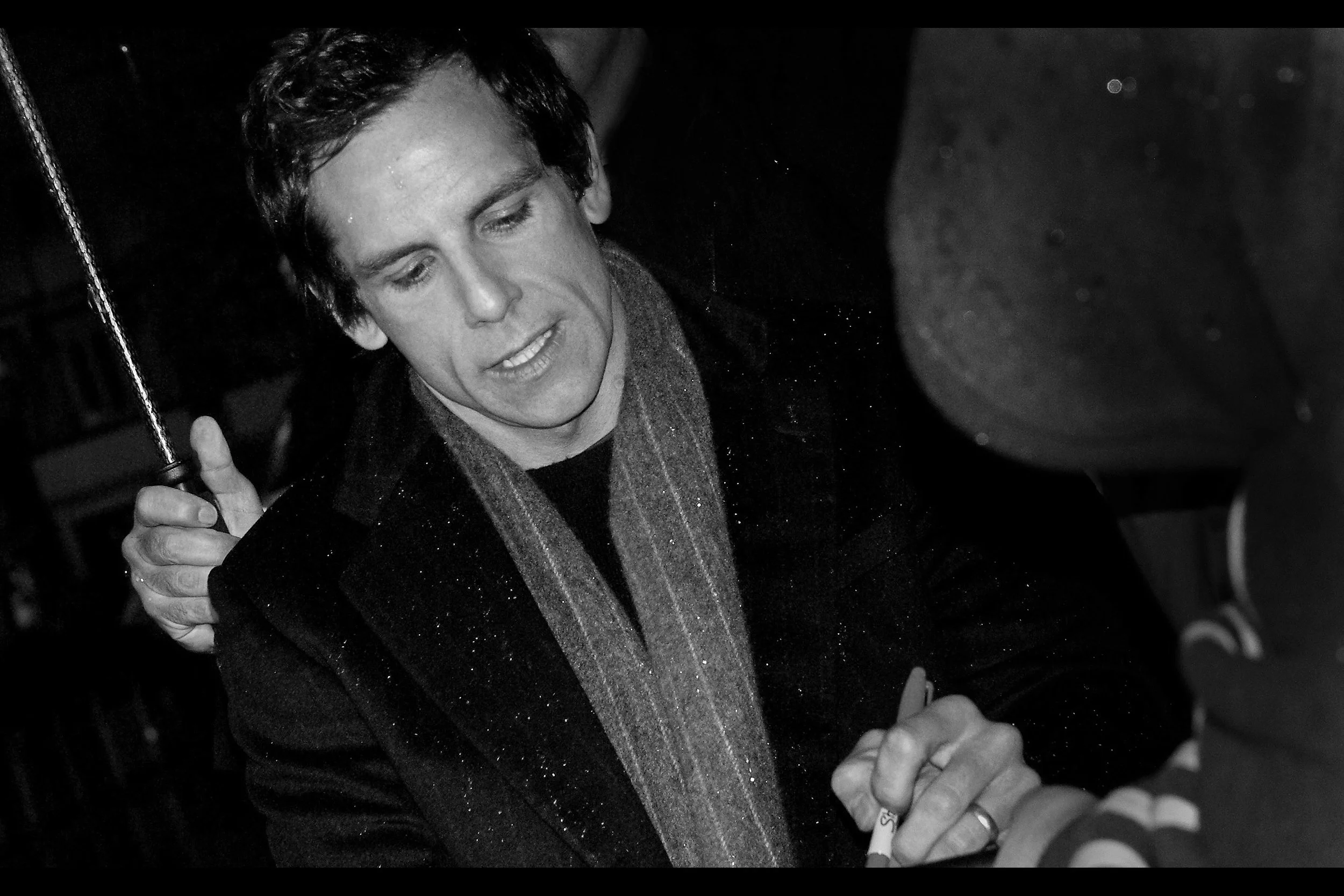 Ben Stiller, hopefully signing a cheque made out to the Derek Zoolander Centre For Kids Who Can't Read Good And Want To Learn How To Do Other Things Good Too. (In other news : My K10D is weatherproof, repeat, weatherproof)