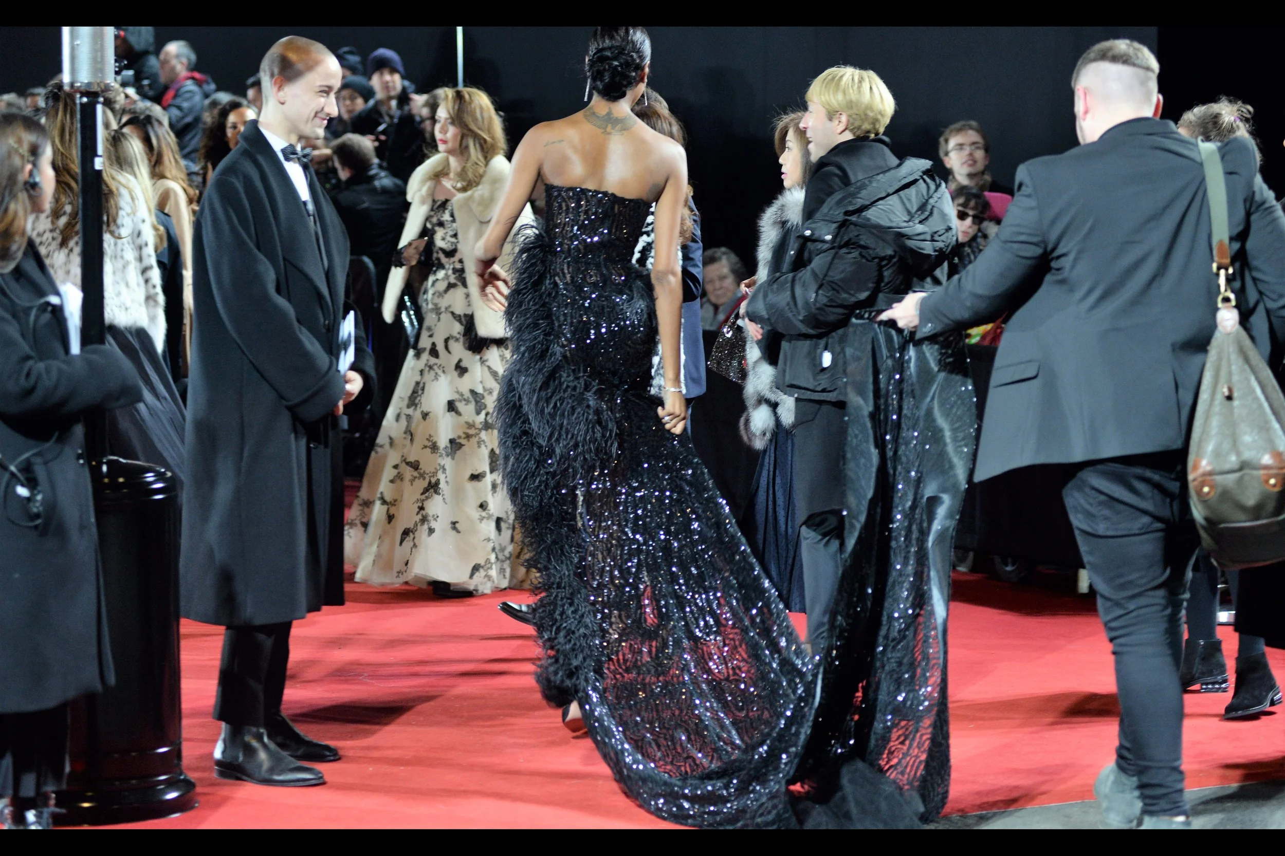 Pictured : the train of Jourdan Dunn’s dress.