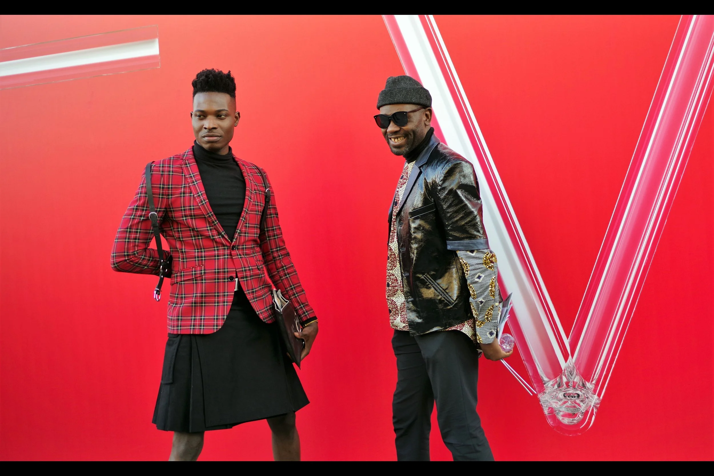 “Of course we’re not suggesting you wear clothing like this, because you’re nowhere near as awesome as we are and it would look dumb on you. You… erm… should still buy it though. Just in case one day you decide you’re cool enough…”