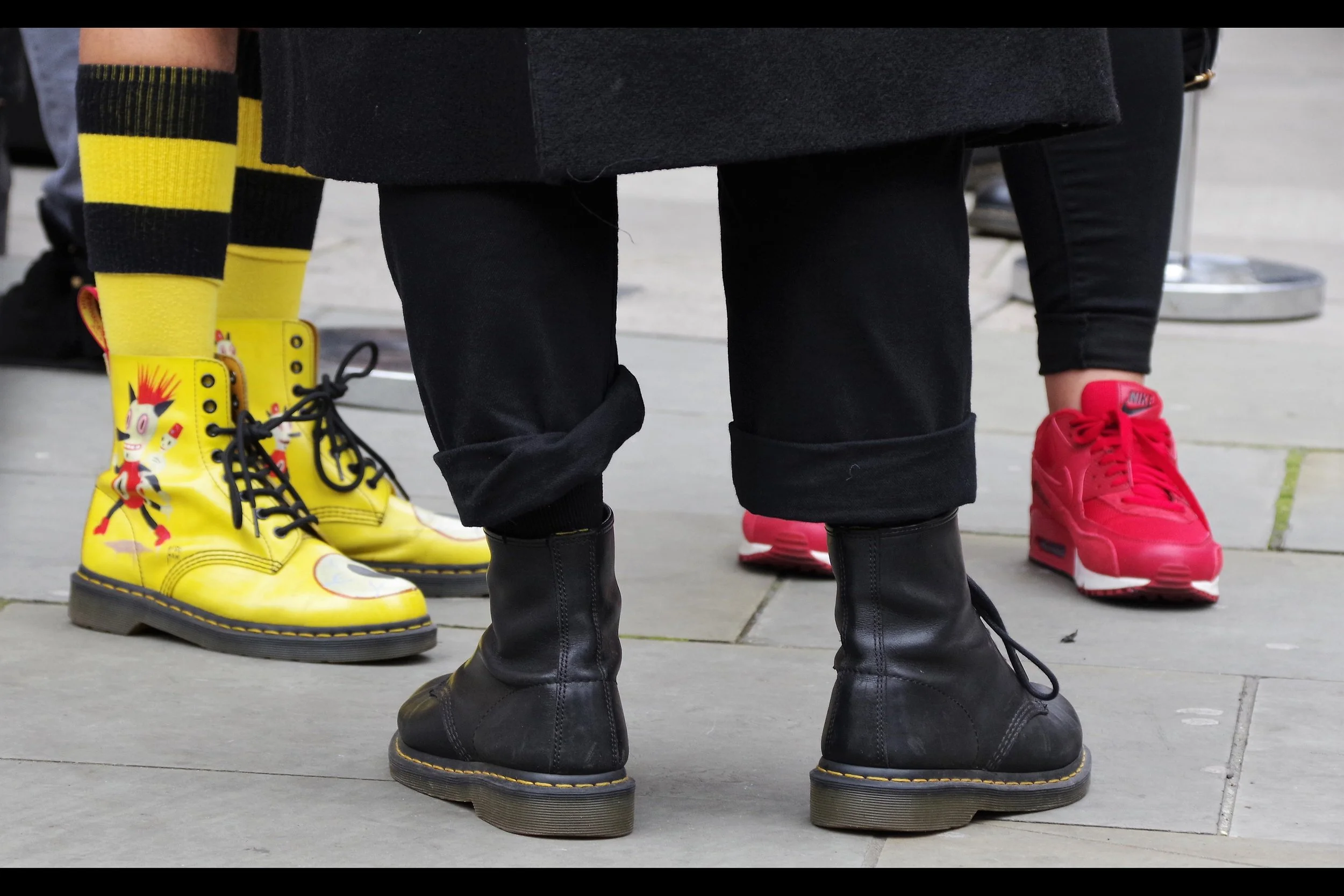 “Guys, we SWORE we’d co-ordinate shoes this year… why did we betray each other??” ”For Fashion.” ”Yeah, for fashion…” ”Damnit… that’s why I betrayed you guys as well.”
