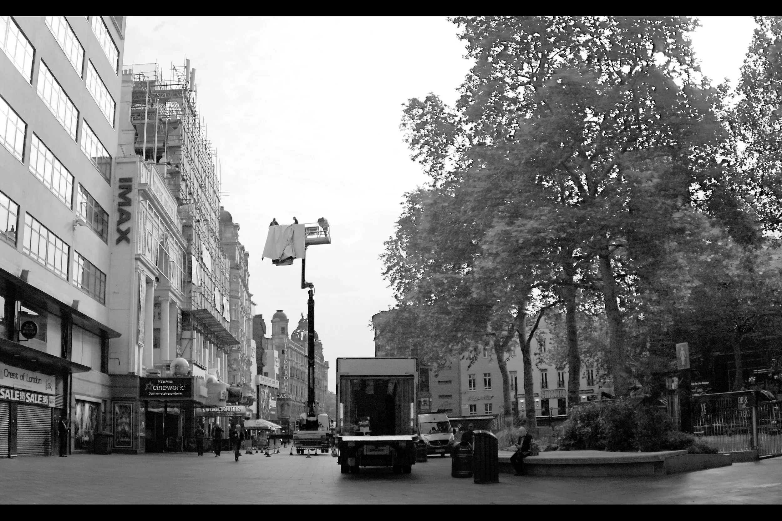 In these days of hover-cars, hyperloops and moon bases (not pictured), one of the Big Three cinemas in Leicester Square still hangs large tarpaulins rather than changing pixels on a display. It’s something to tell the grandkids.. so they’ll say that you’re really boring and you won’t have to babysit them anymore.