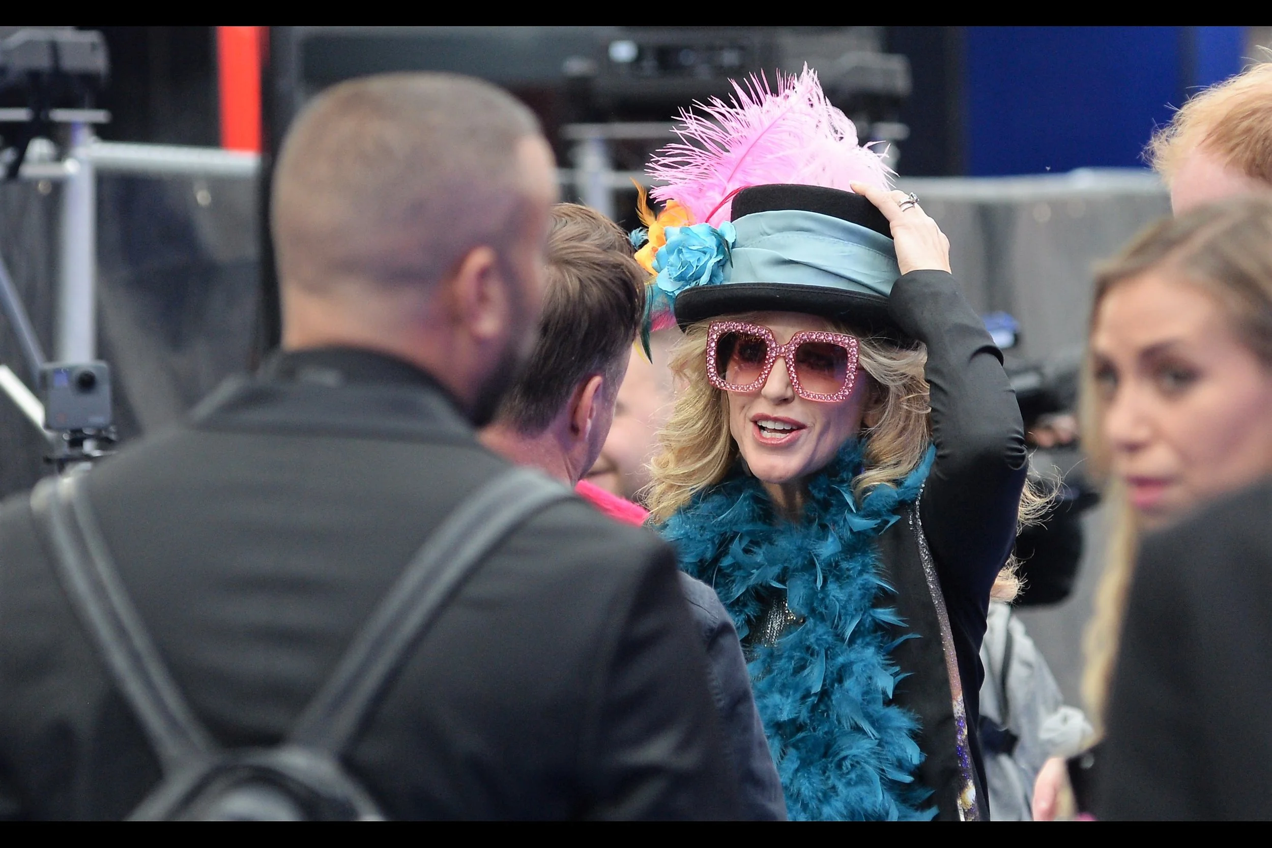 “GARISH? I’ll have you know these are my dull, Monday afternoon clothes. You should see me on Thursdays, when I’m really going wild. Also… what exactly is going on here?”