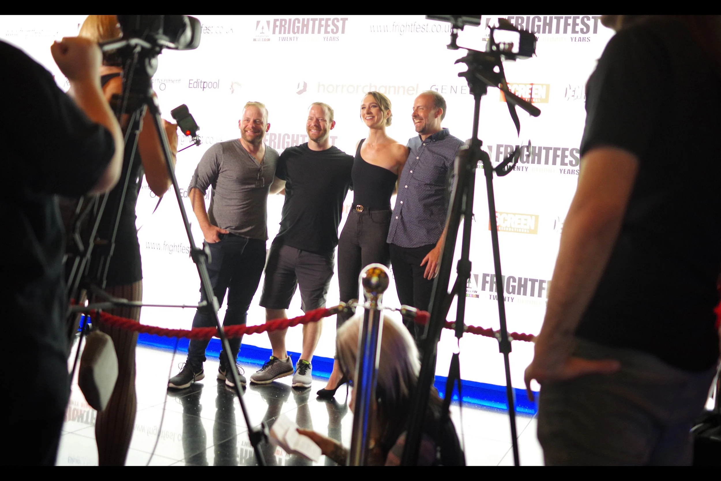 In a rare bit of luck, I’m able to identify at least 3 out of the 4 people in this image WITHOUT That Sheet : Directors Brett and Drew T Pierce, and Madelynn Stuenkel.