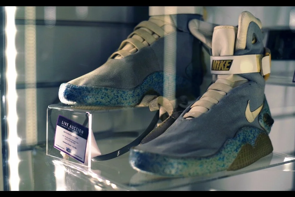 Previous Owner’s Feedback : “Power laces require a raised surface and a bunch of guys beneath you pulling on strings. Useful at piers, and above sewer grates, otherwise considerably less so.” Nike Air Mags from Back to the Future part2. Estimate: £15,000 - 25,000 Winning bid : £65,190!!!!