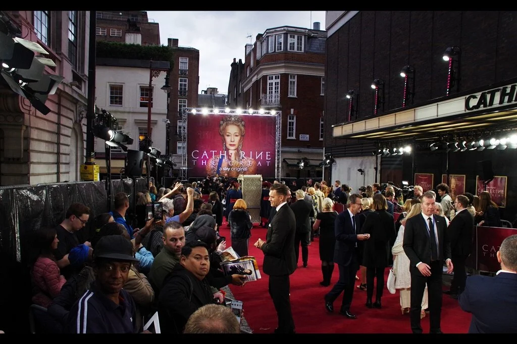 Security at this premiere went so far as to ask people to text their friends to try to beef up the attendance, but sadly many were at one of two different events also on that evening : a Suzi Quattro premiere, and a special screening of the new Joaquin Phoenix “Joker” film. Still… it ultimately filled up nicely.