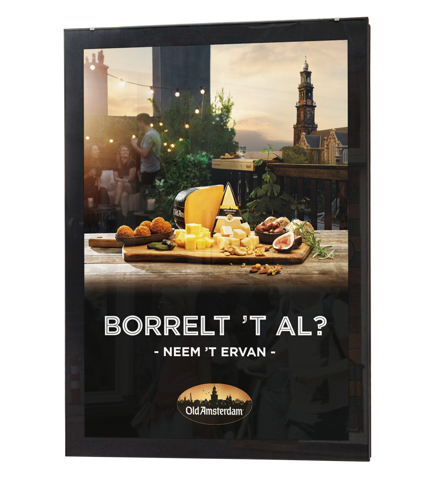   NEEM ‘T ERVAN   Old Amsterdam facilitated city people with a great prize to upgrade their balcony. Every day at five o’clock we gave away an Old Amsterdam Balcony Bar. Neem ’t ervan. (Enjoy.)  