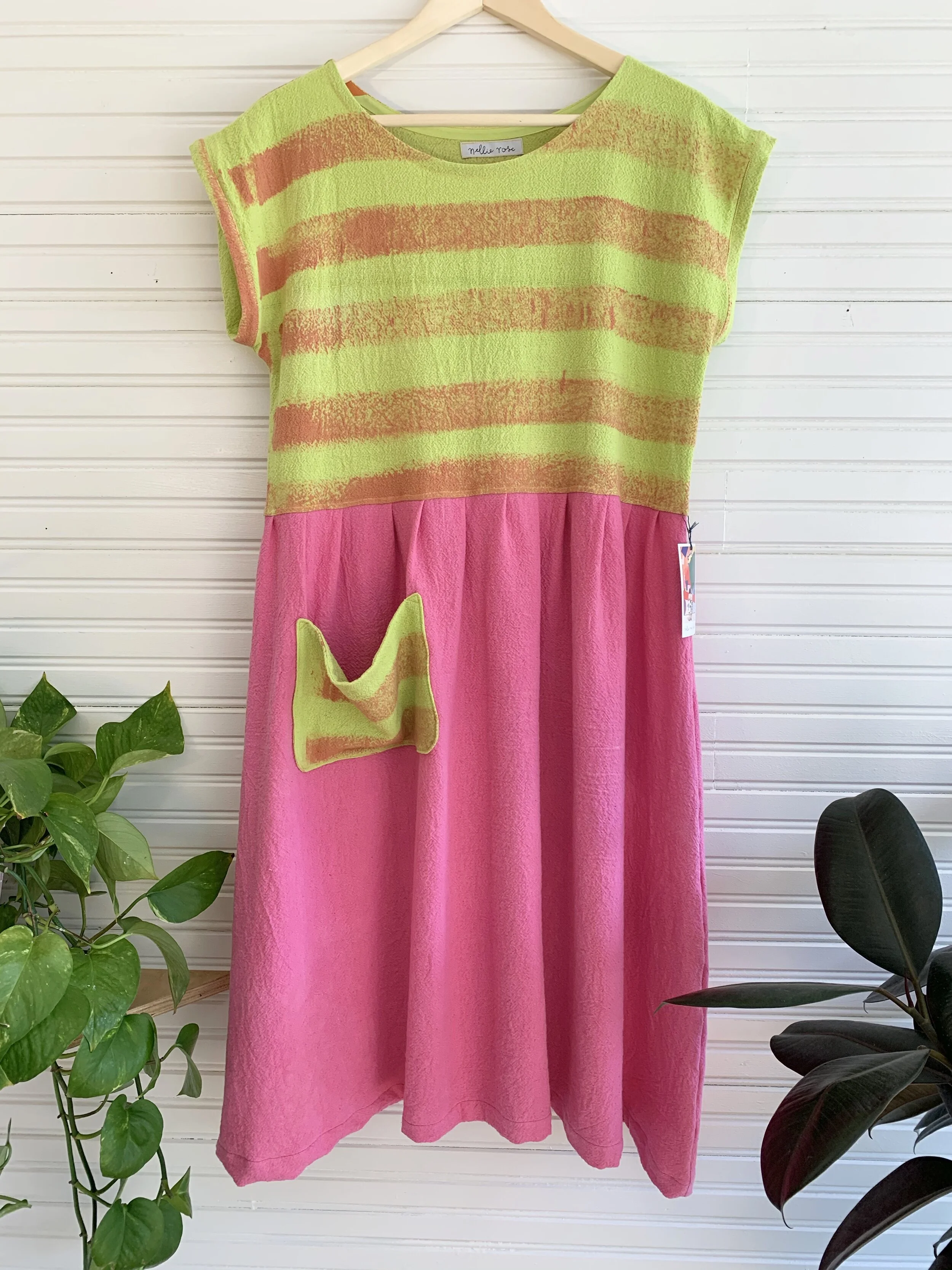 Orange &amp; Lime Stripe / Pink Cloud Dream / M
