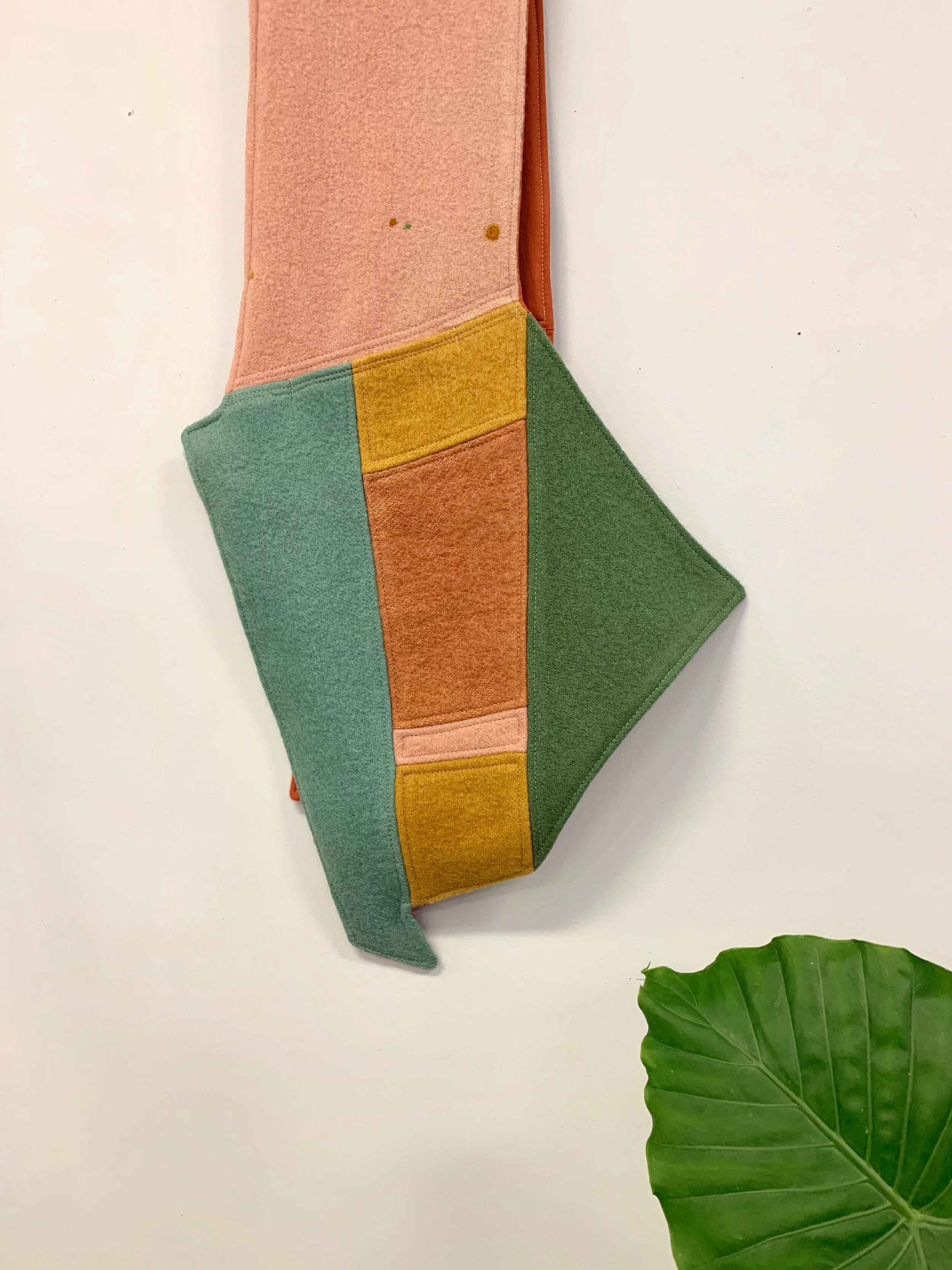 A Home-coming//Boiled Wool Remnant Scarf// Hand-Pockets