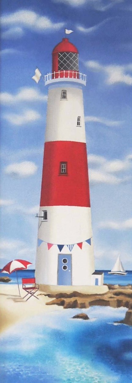 Coastal Art By Artist Nicola Jane Rabbett. 'The Lighthouse' . Original Oil Paintings Inspired By The Sea. Seascapes