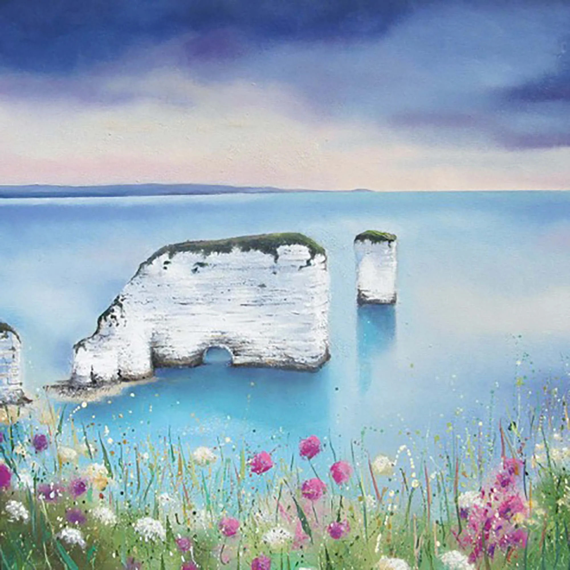 A beautiful limited edition fine art print, taken from Nicola’s original oil painting ‘Old Harry’s Rocks’ in Dorset.