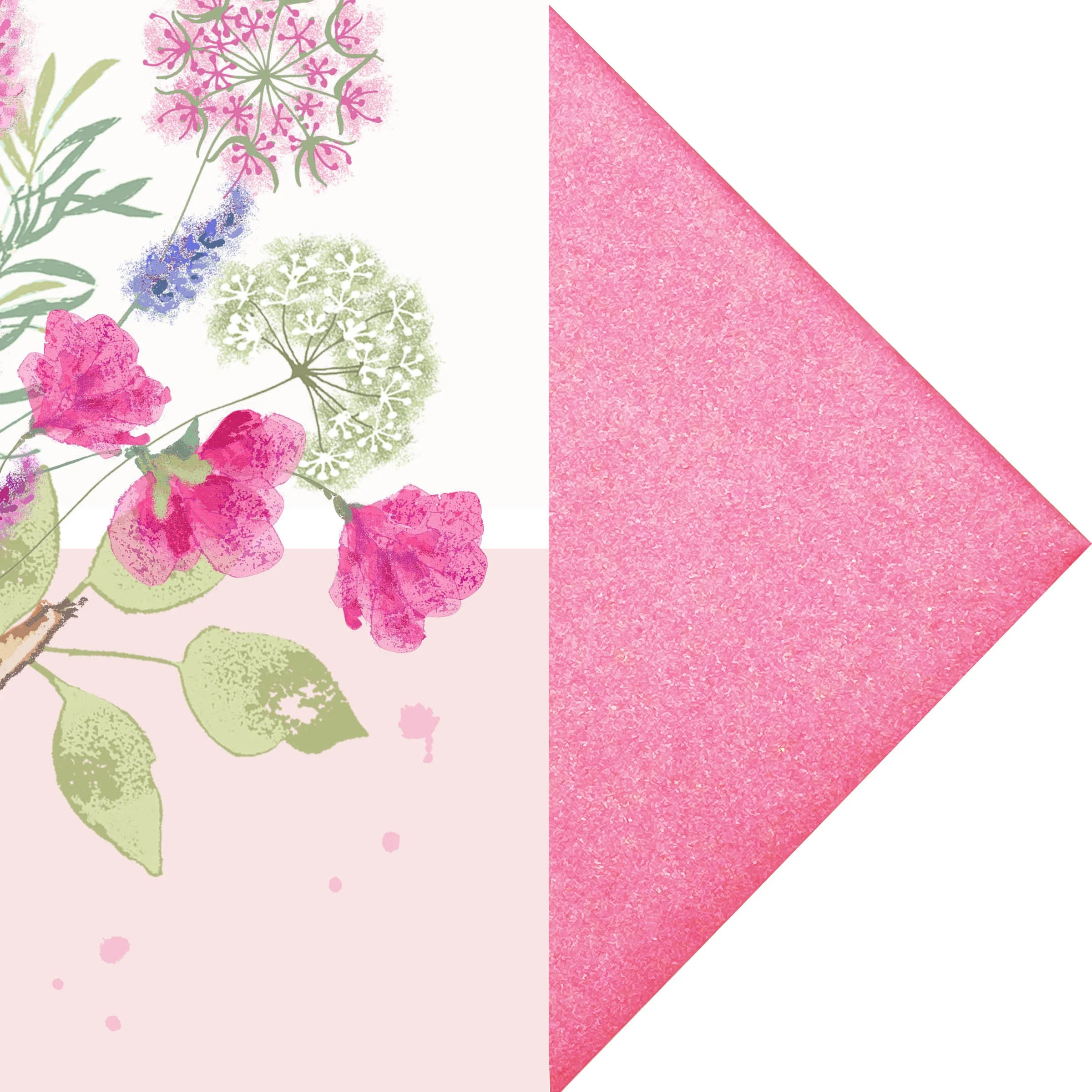 Deep Pink Pearlescent Envelope with wrapped bouquet.jpg