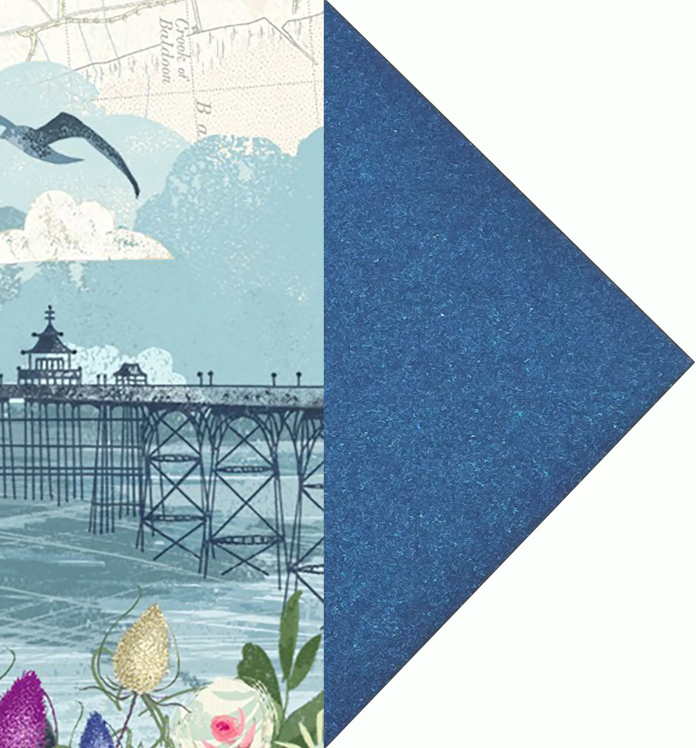 Clevedon Pier & the lapwing with blue pearlescent envelope .jpg