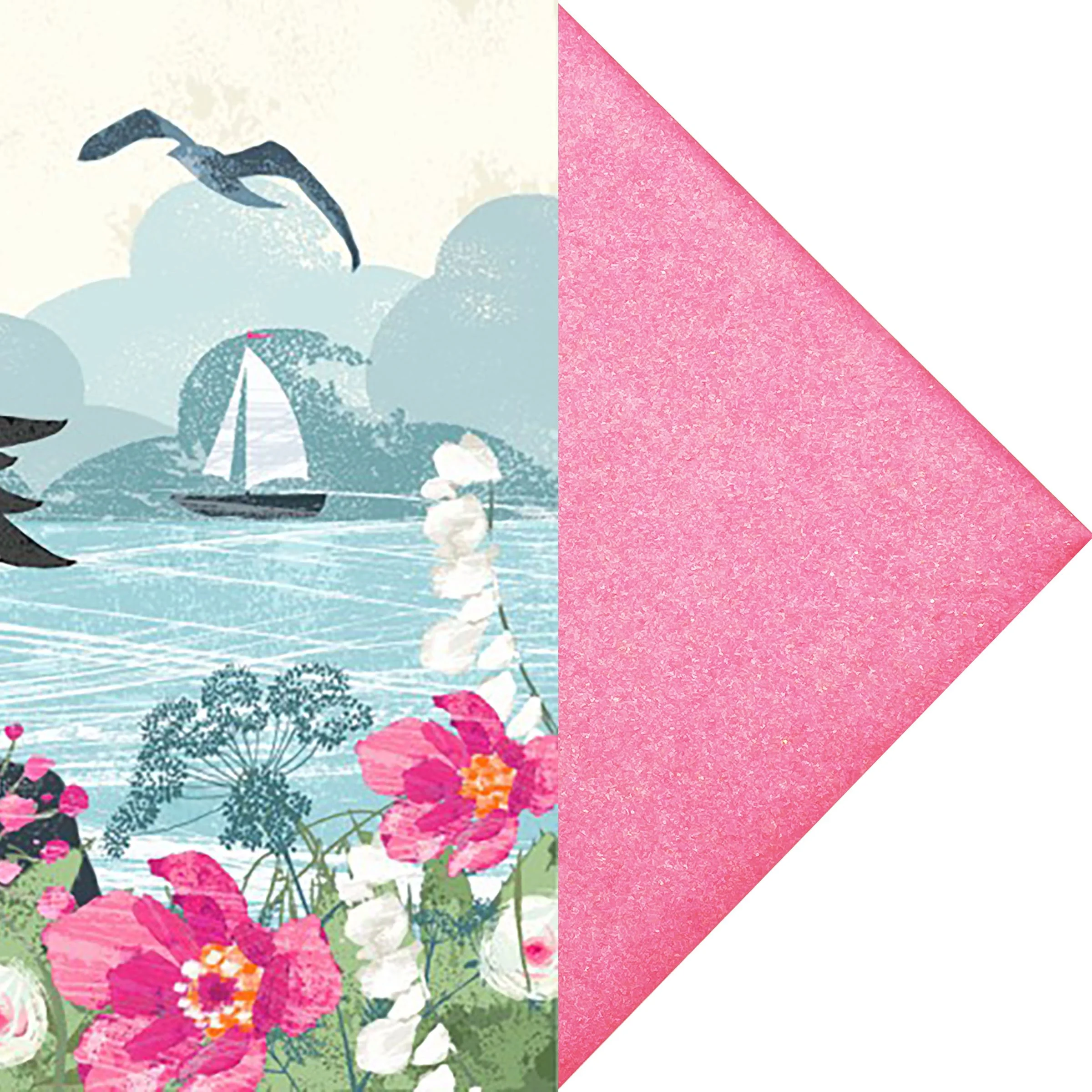 Deep Pink Pearlescent Envelope wiith puffin greetings card.jpg