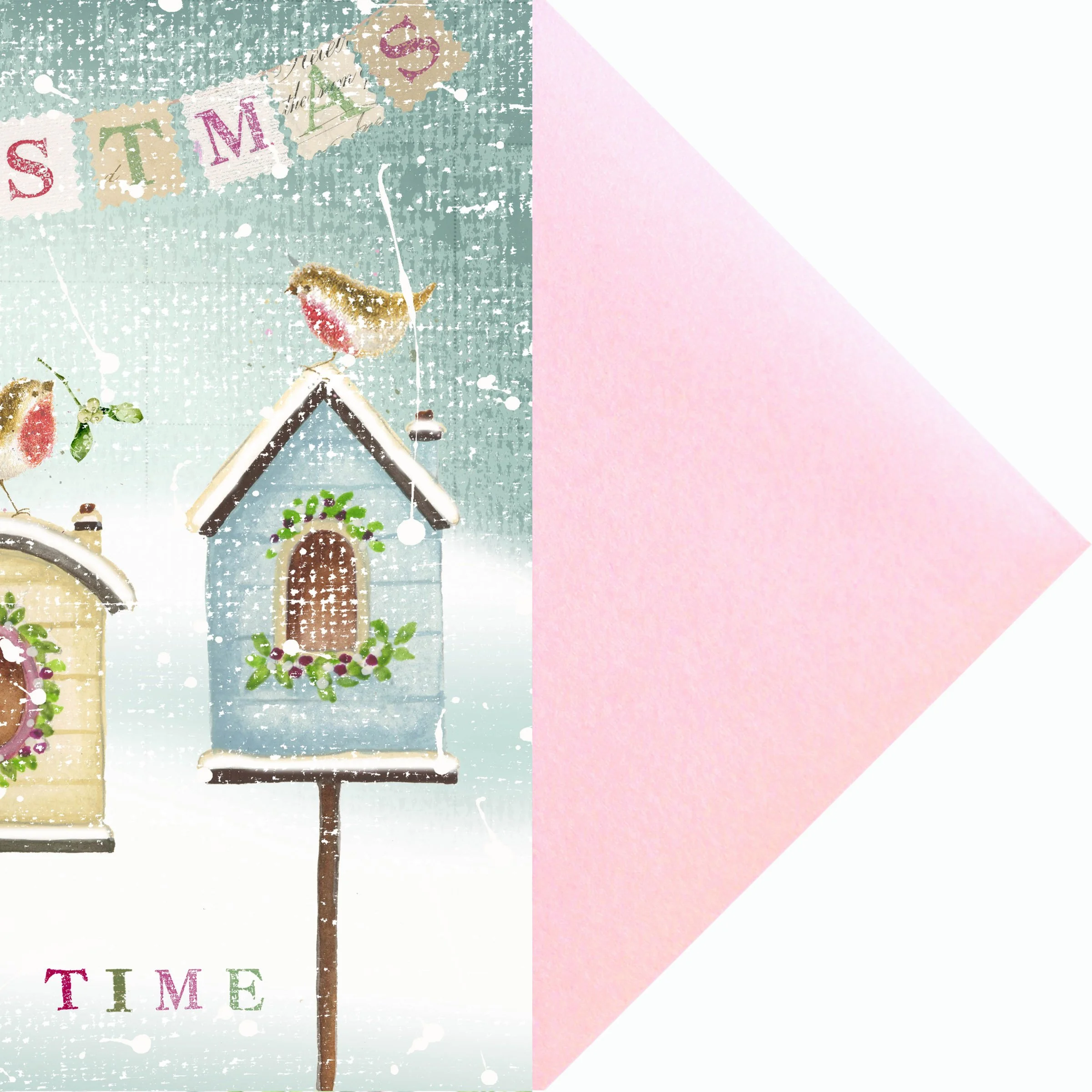 Christmas Bird boxeswith pale pink pearlescent envelope .jpg