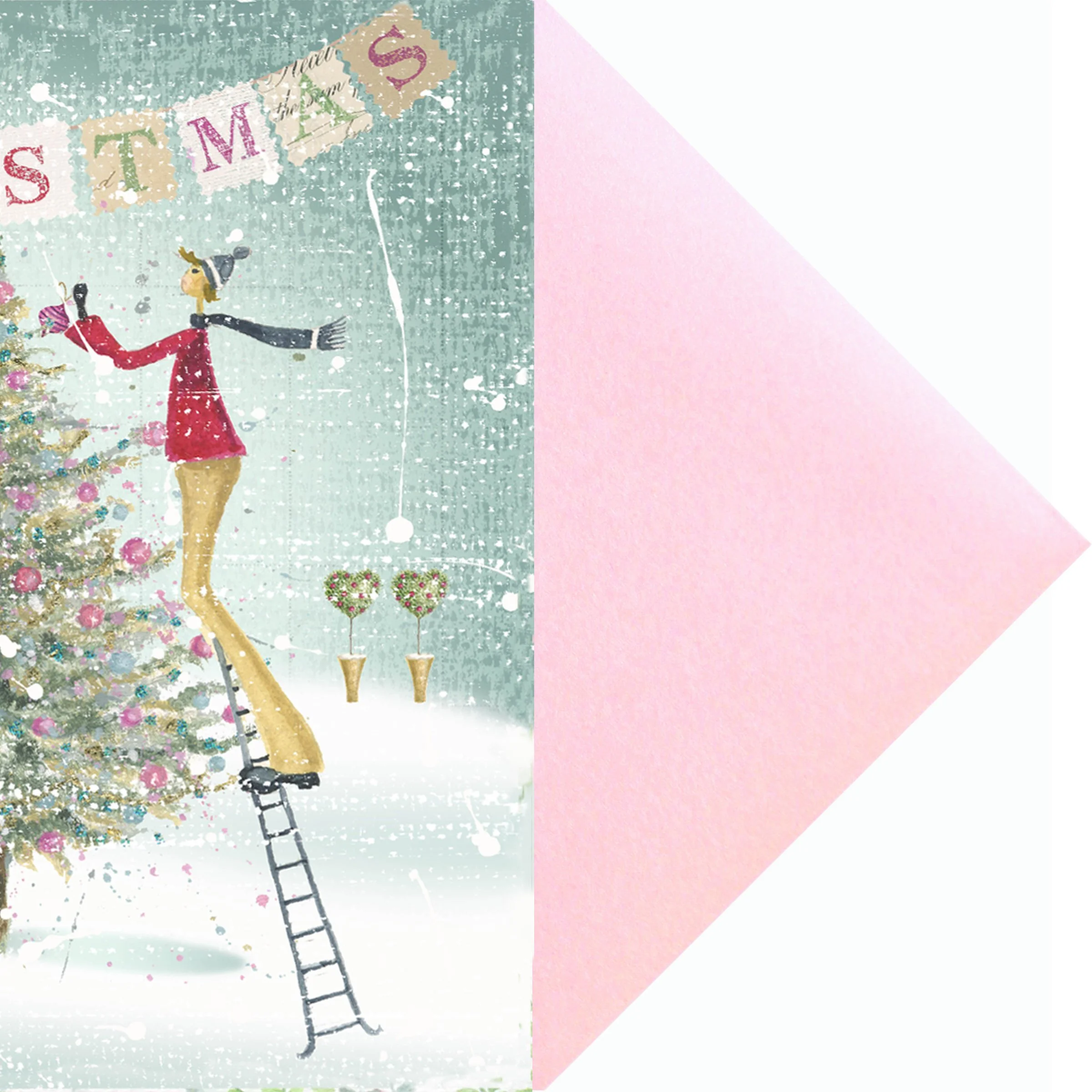 Decorating The Tree with pale pink pearlescent envelope .jpg
