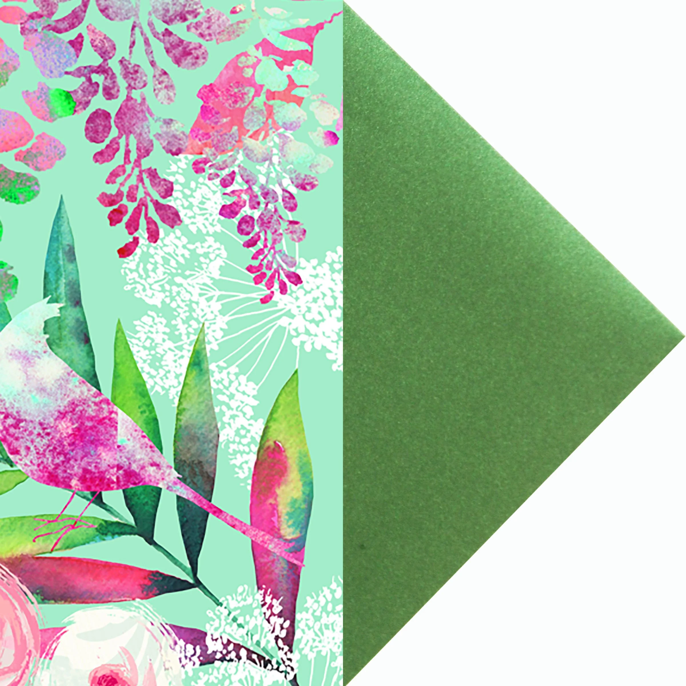 green pearlescent envelope with Wisteria Palace greetings card.jpg