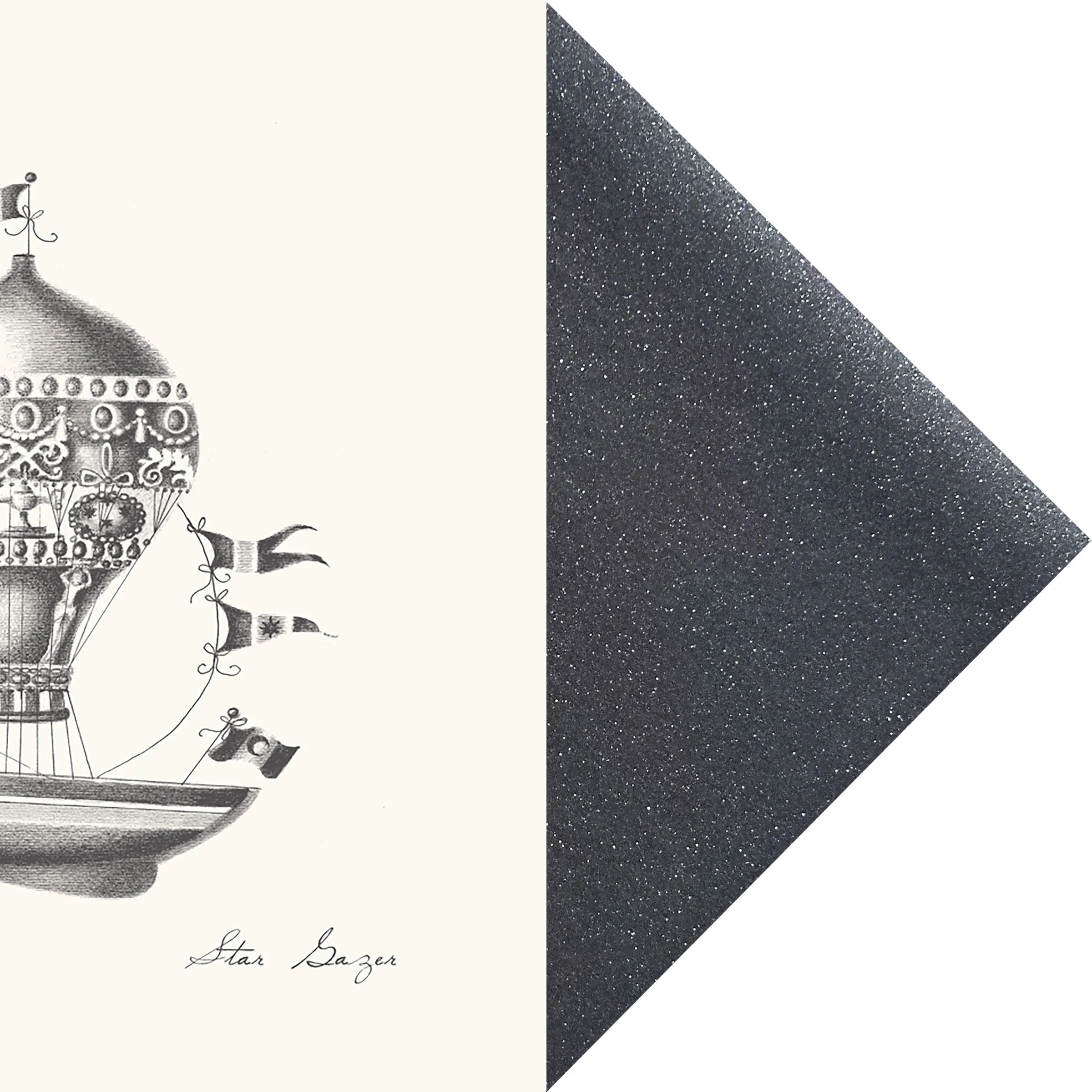 black pearlescent Envelope with 'Star Gazer' Greetings Card.jpg