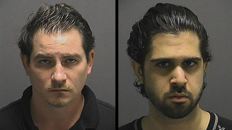 From left, James Michael Warhurst, 32, of Manassas, Va., and Ali Reza Rohanimanesh, 28, of Front Royal, Va., were arrested on Nov. 5 in Laurel. (Howard County Police Department)