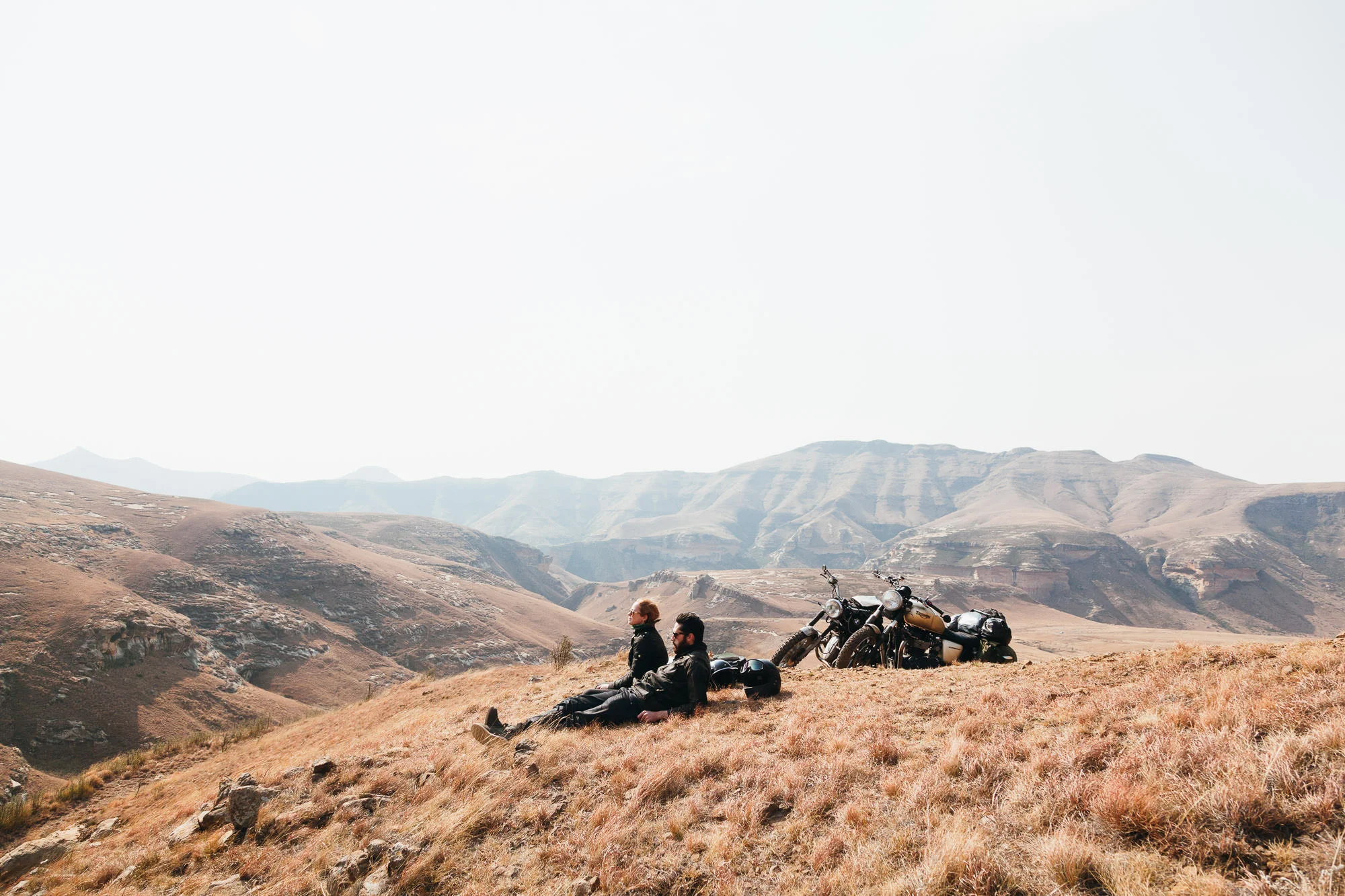 A windy lunch stop in Golden Gate Highlands National Park
