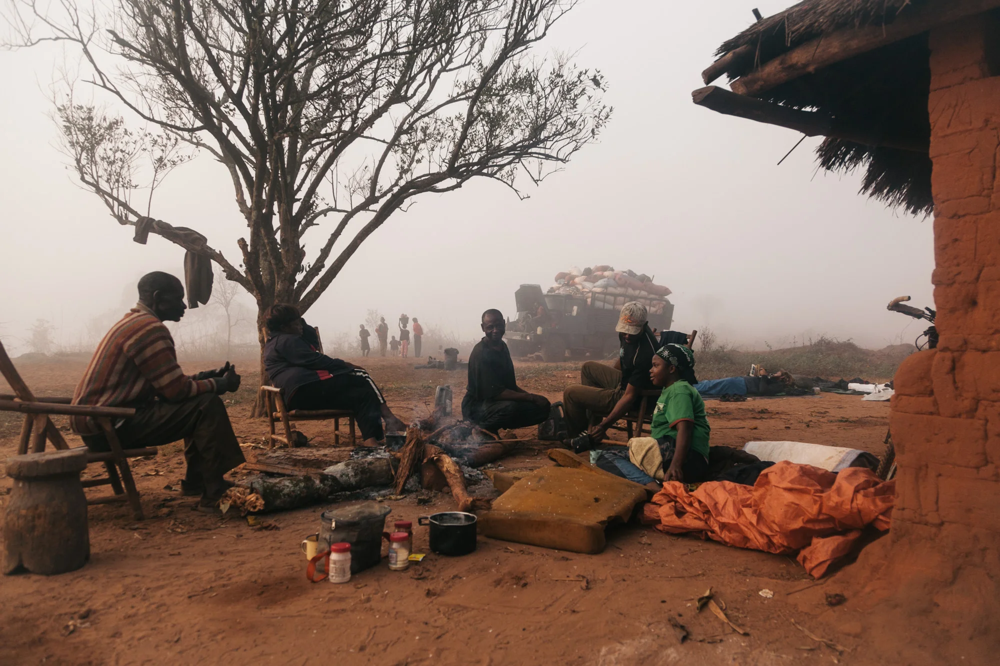 We spend the rest of the morning sitting with the other passengers making tea and waiting for life to return to the old truck.