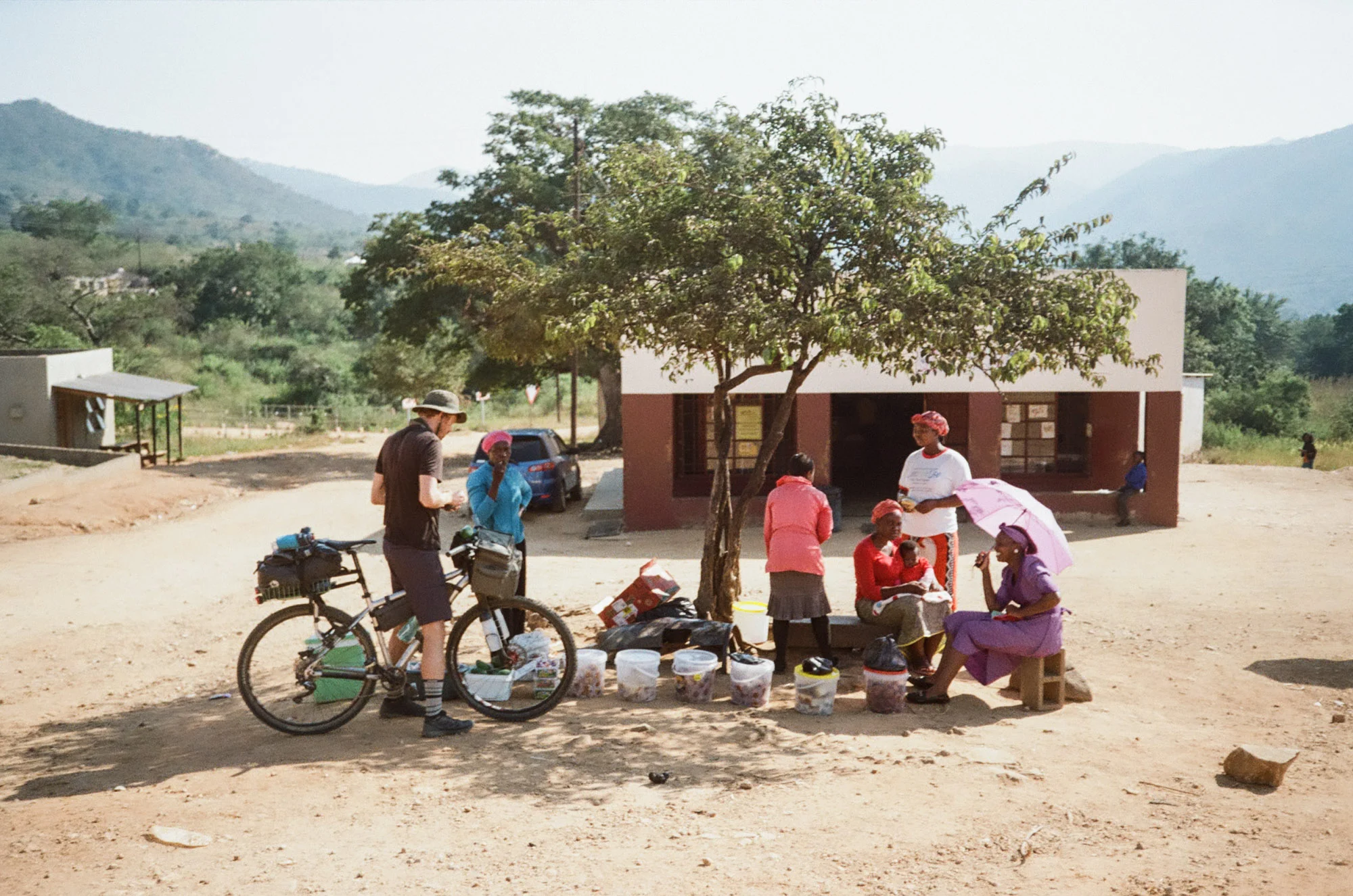 Stocking up with fresh avocados and snacks to see us over the next few hills.