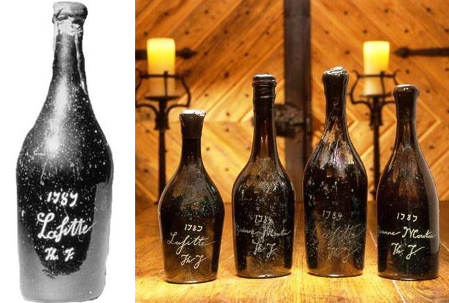 The counterfeit bottle of Chateau Lafite (here, "Lafitte") bought by Malcom Forbes was part of a collection, four others were purchased by billionaire Bill Koch. Koch is suing the original seller for over half a million dollars.