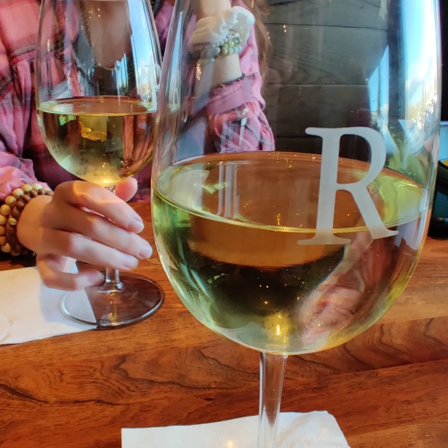 Very generous pours of wine over at @redstone_plymouth. We've never been here before! I had a South African Chenin blanc and Michelle had a California Chard (of course).

Great atmosphere, good service and the food was delicious. I had the steak faji