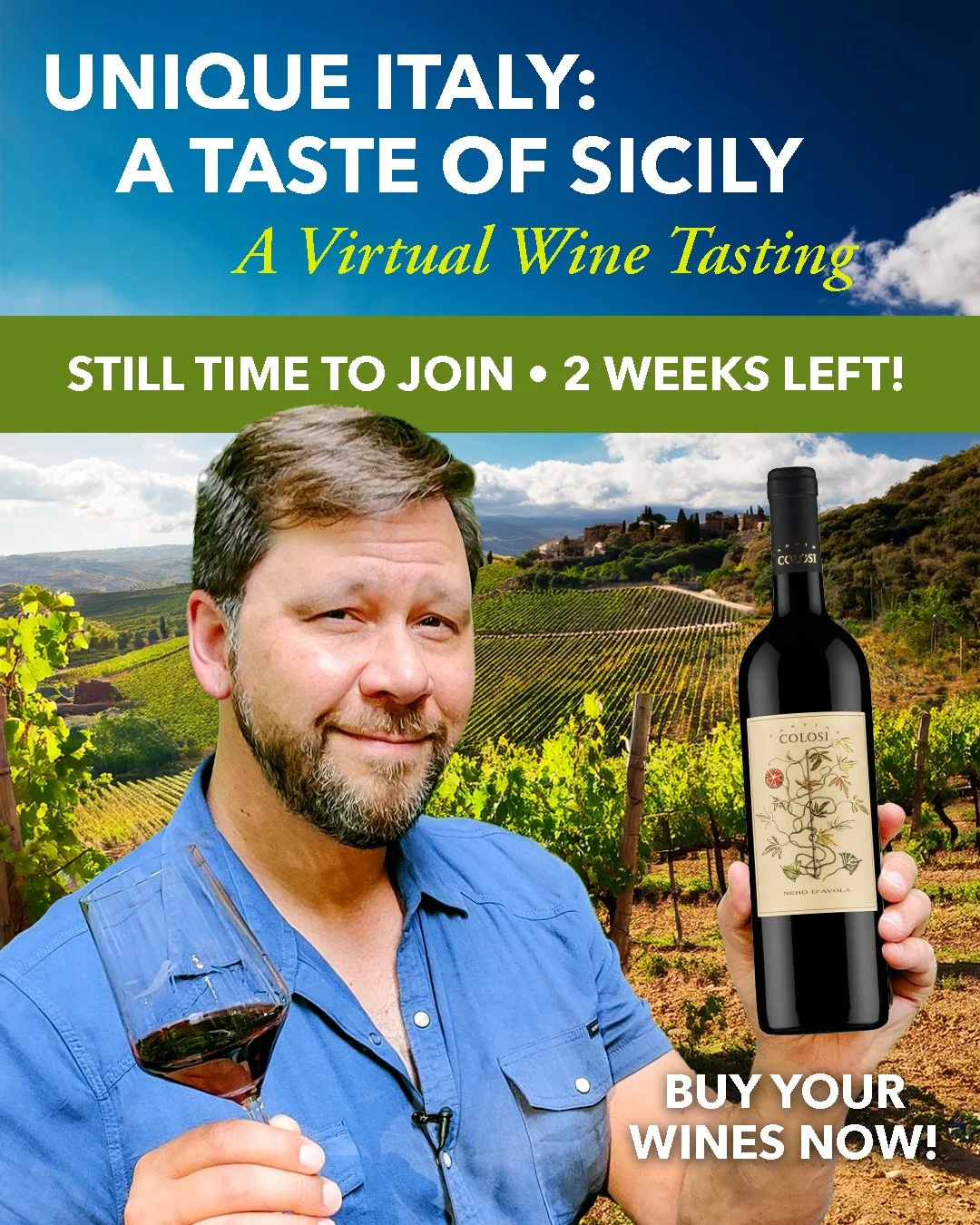 ⏳ Still time left to grab your bottles! 🌋🍷

We are exactly 12 days away from our Sicilian "This for That" Virtual Tasting on April 16th! If you&rsquo;ve been waiting to join us, now is the time to grab your ticket and get your wine order 