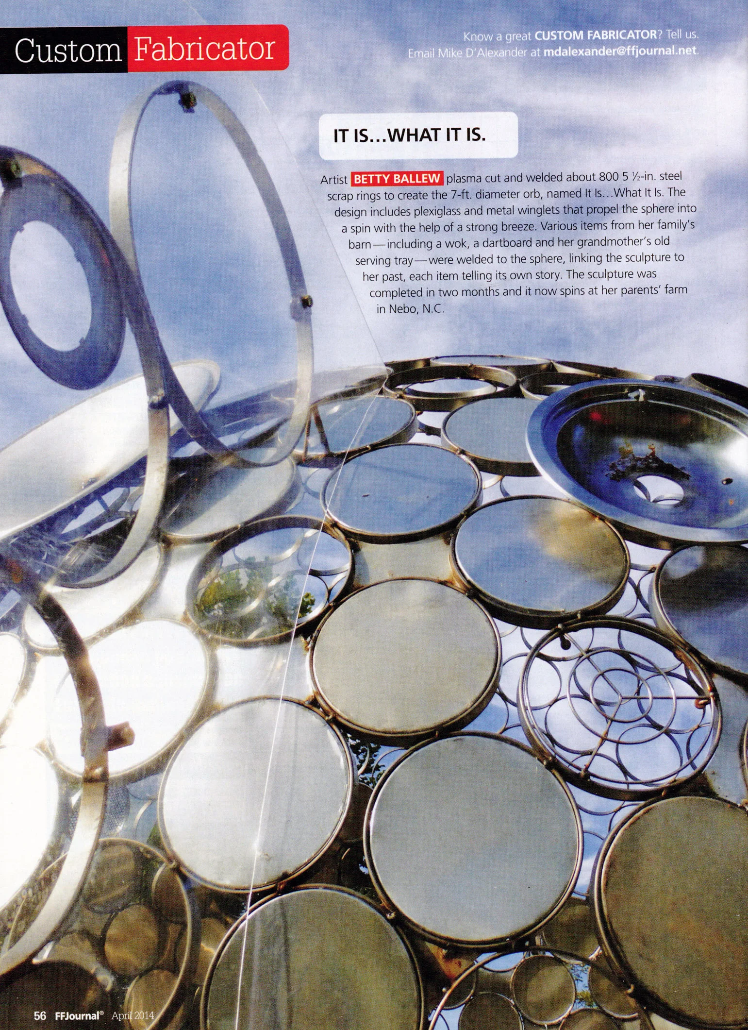 Article in National Publication "FF Journal" April Issue - 2014