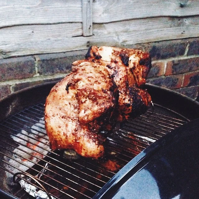 Celebratory 'beer can chicken' after our official send-off from Westminster Chapel