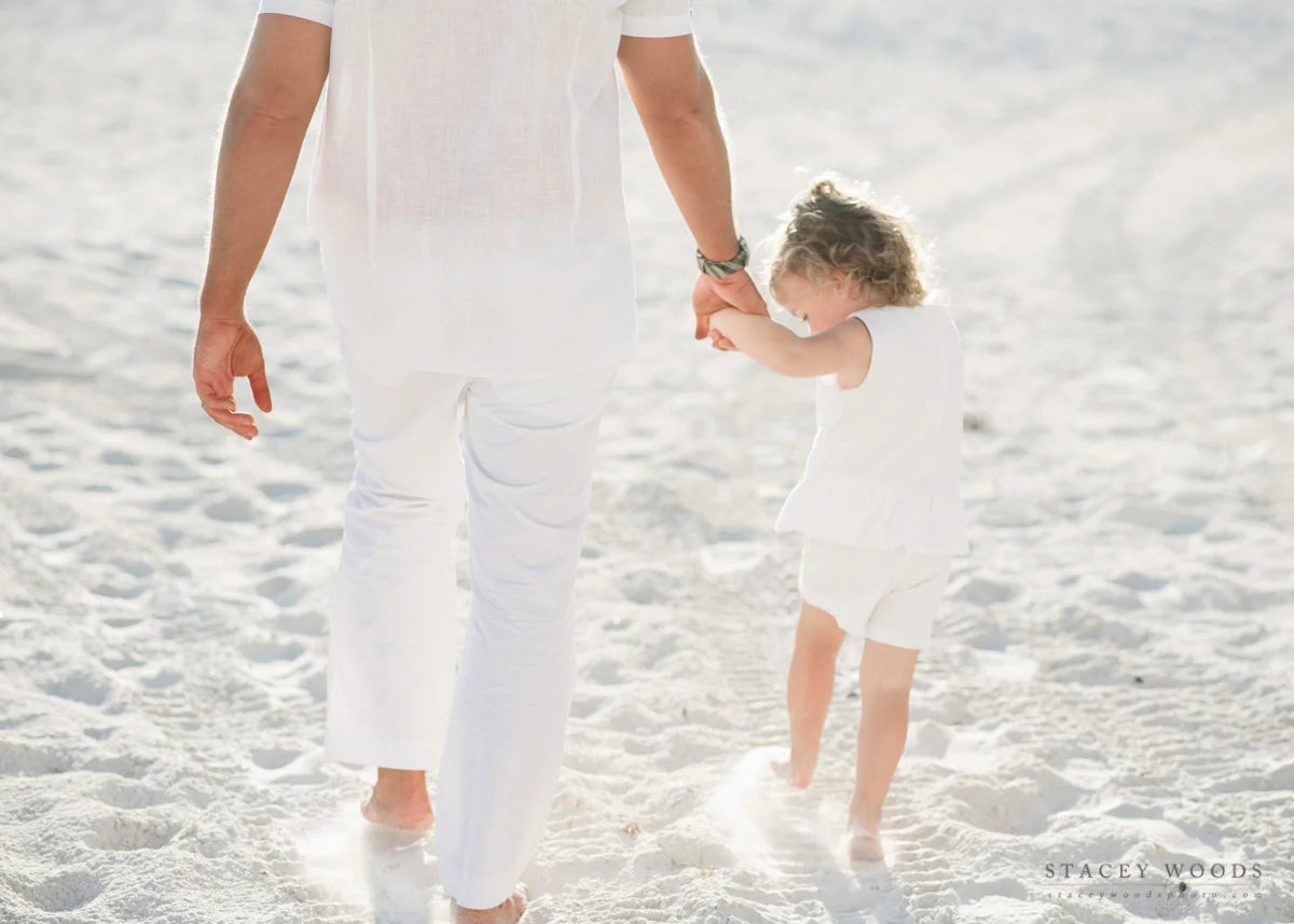Kicking up Sand with Daddy, by Stacey Woods