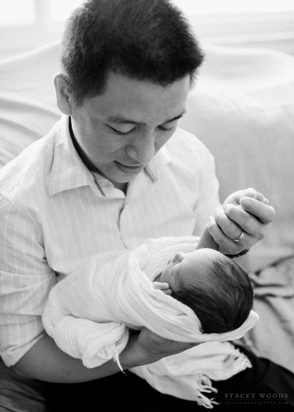 Father and Newborn - Stacey Woods, Tampa Photographer
