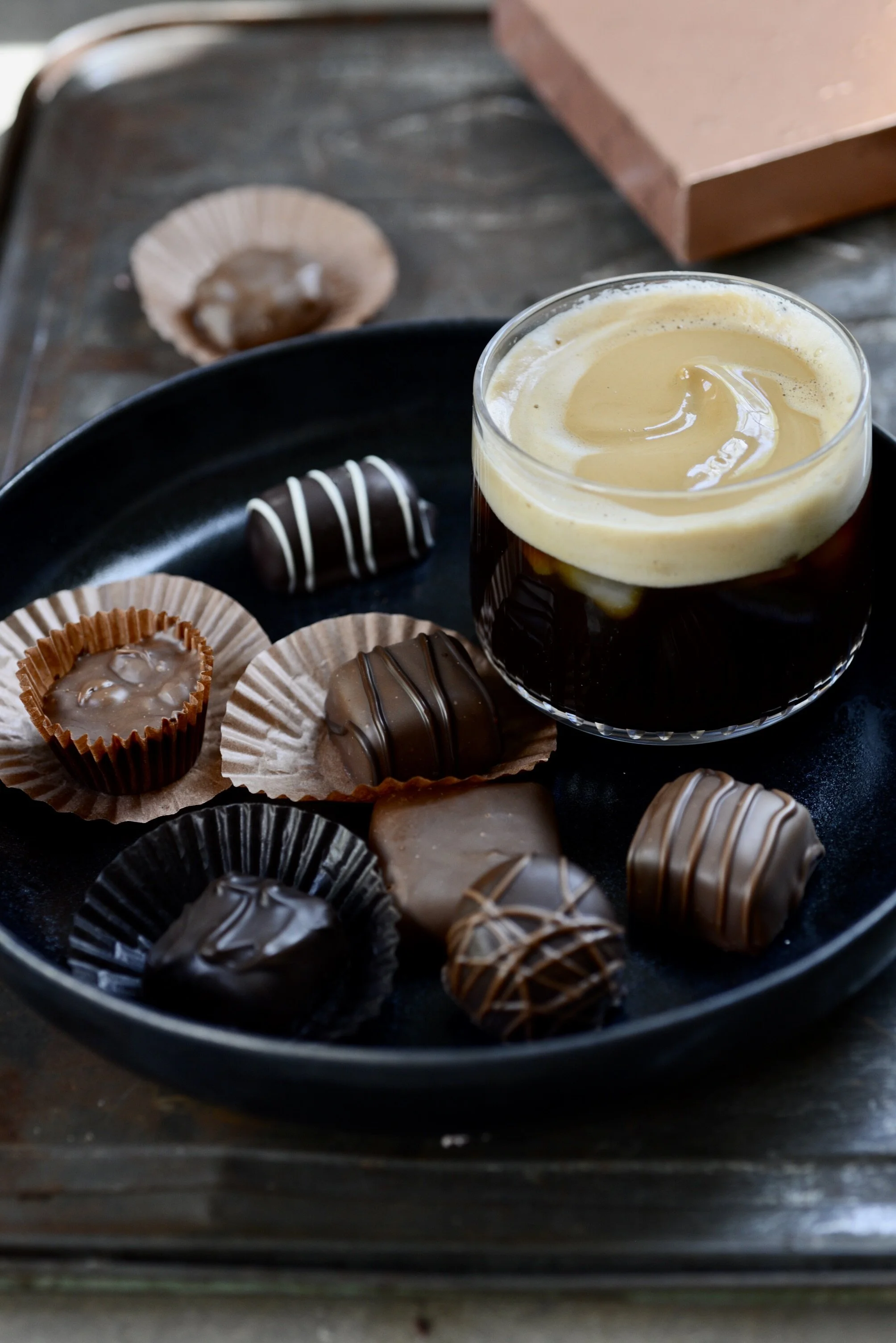 whipped coffee and chocolates