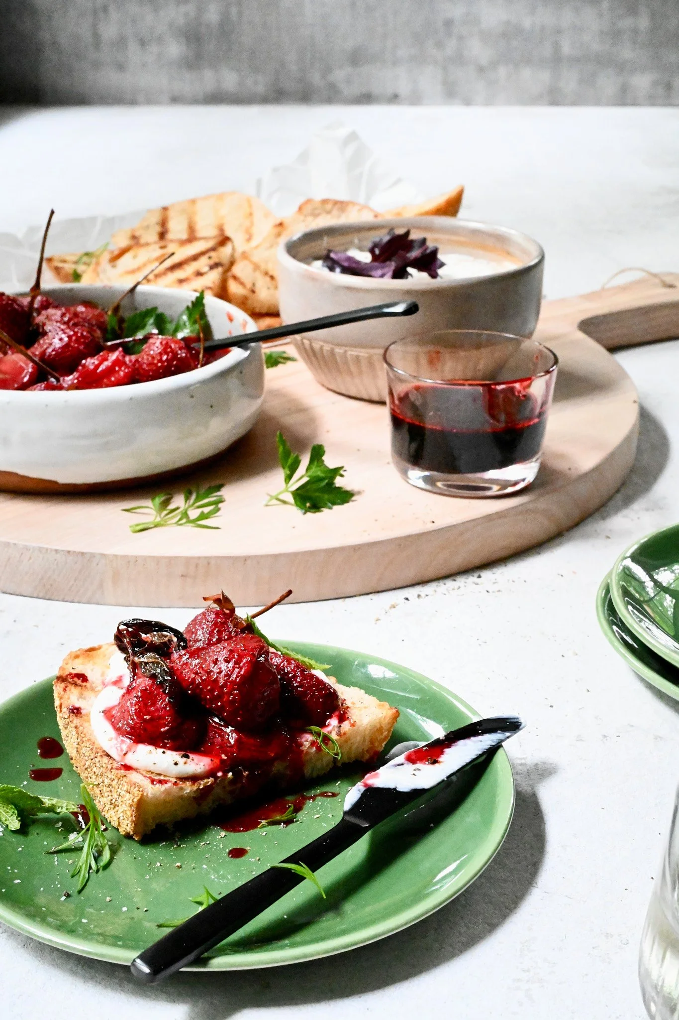  Roasted Strawberries &amp; whipped feta. 