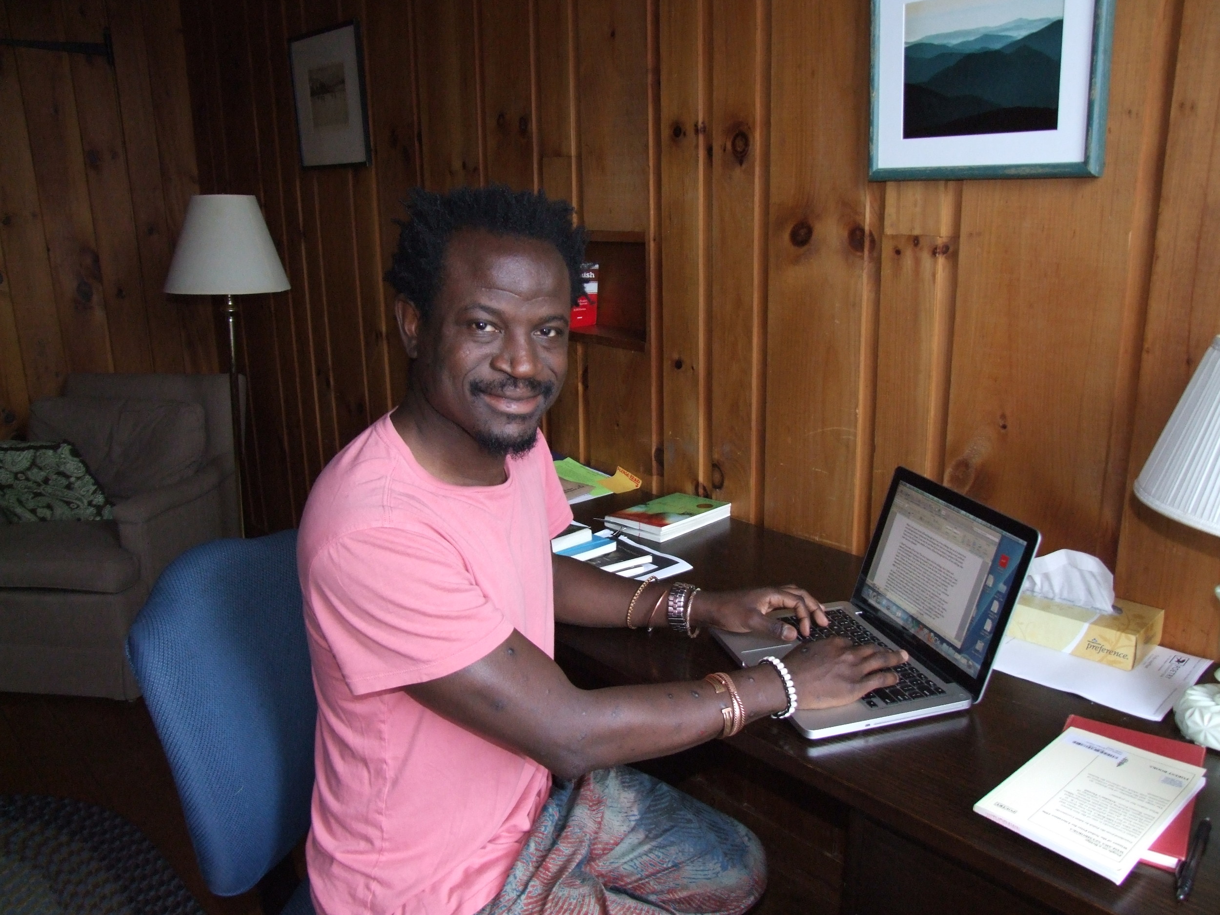  2014 Resident Bernard Matambo in a writer's study 