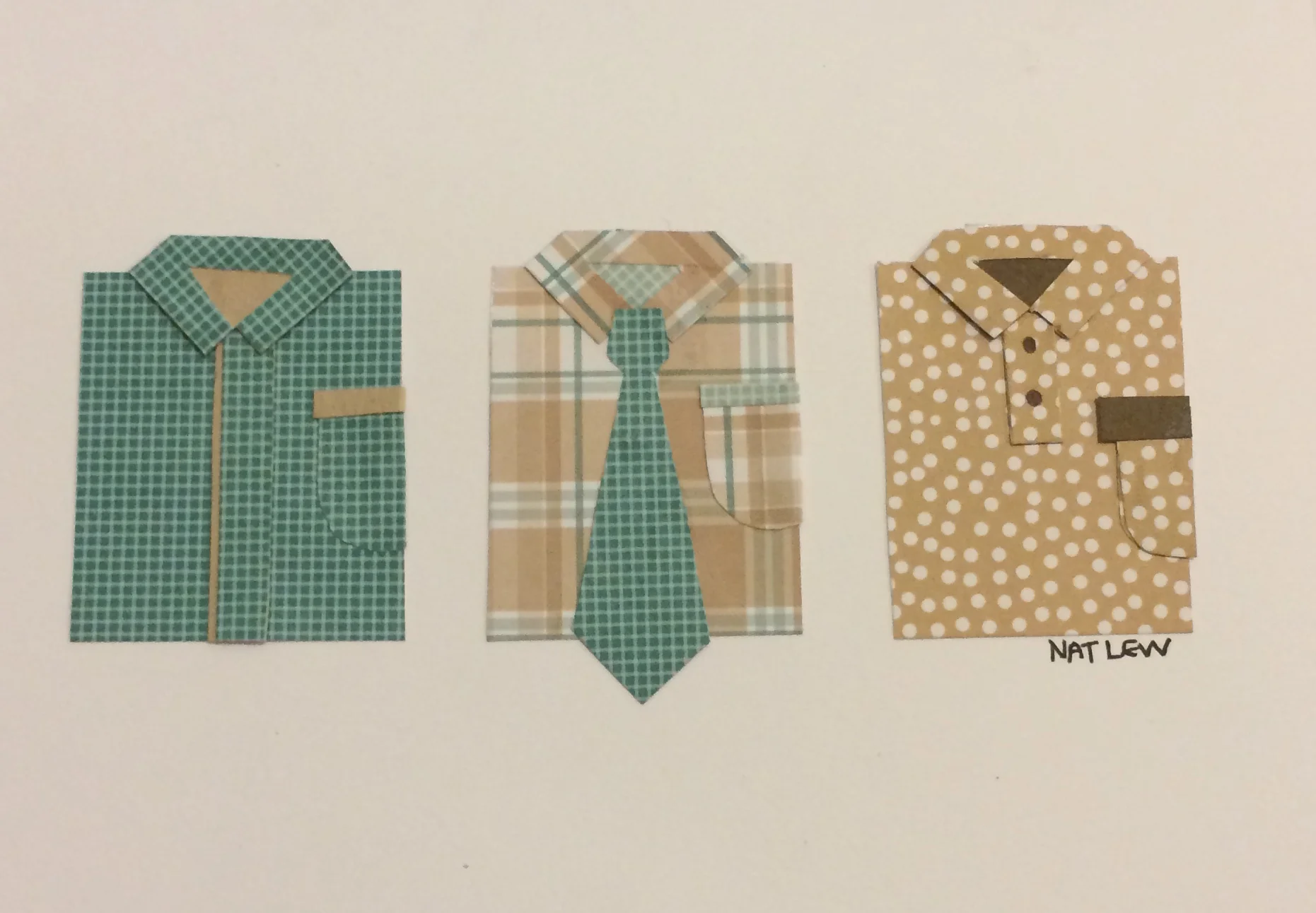 Hand Cut Paper Shirts Card