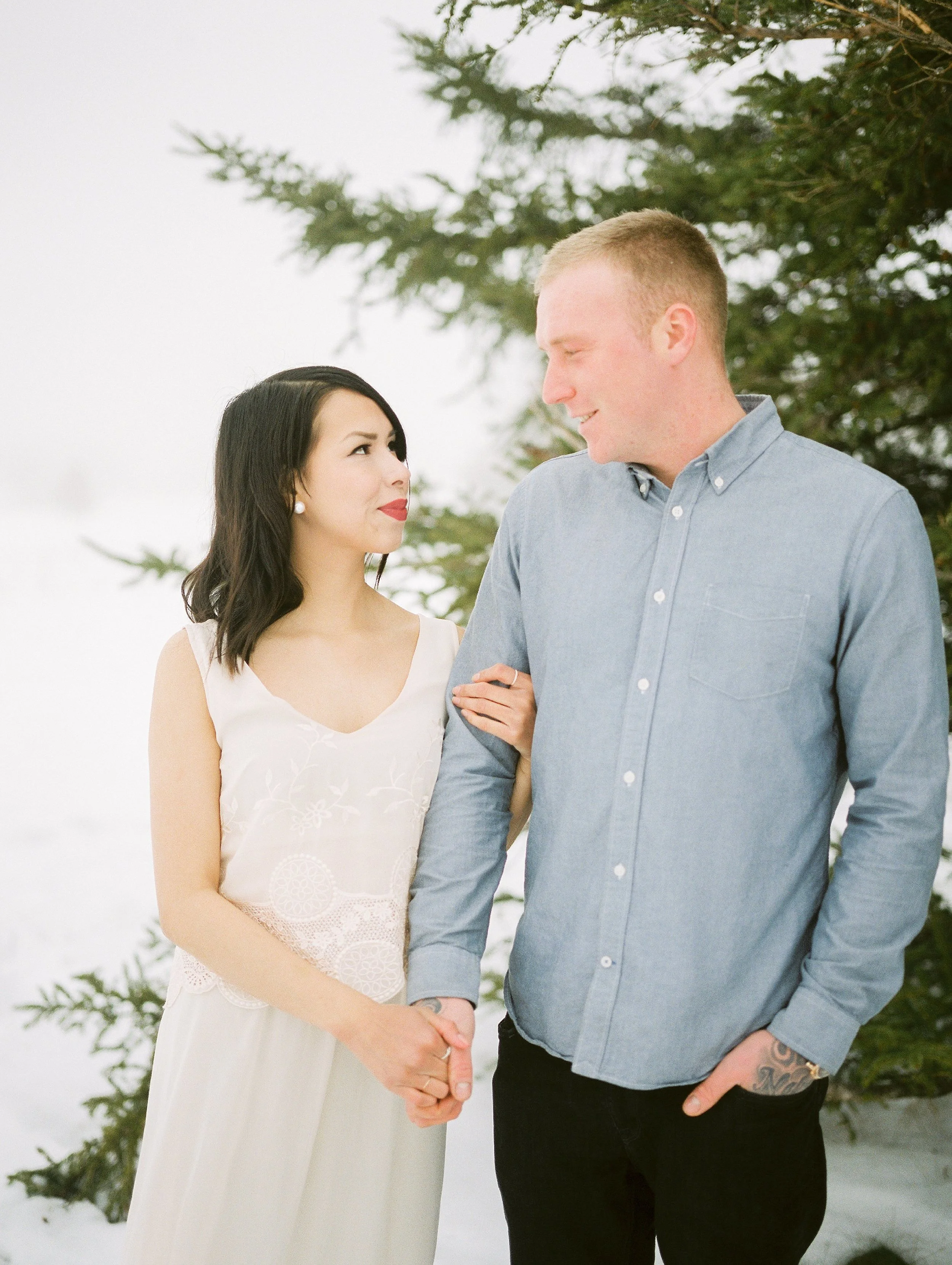 Romantic Winter Engagement Session | photographed by fine art film photographer Keila Marie Photography