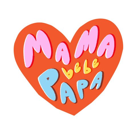 i love papa and mama Sticker for Sale by martful