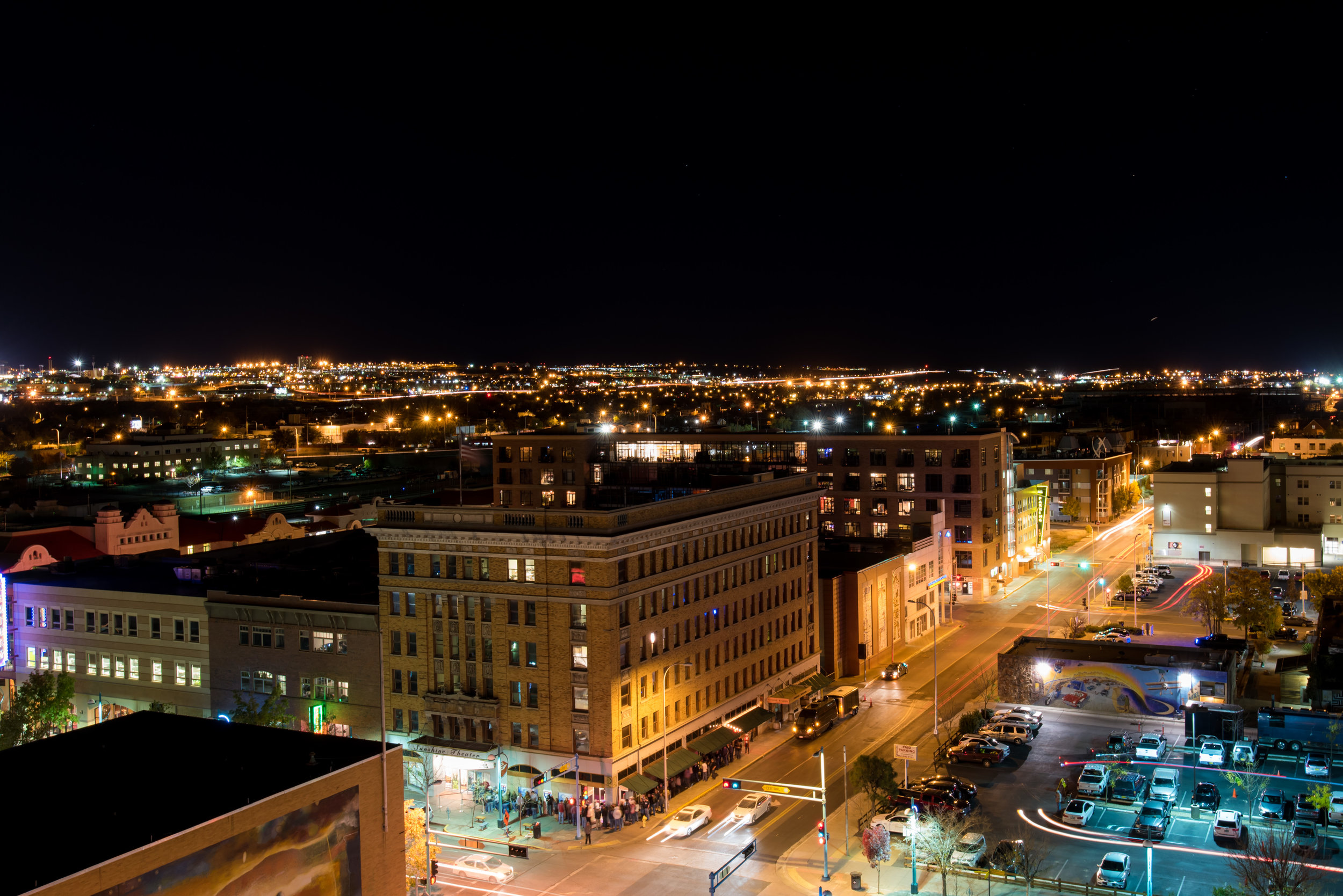 Night time in Albuquerque from the top of the Andaluz