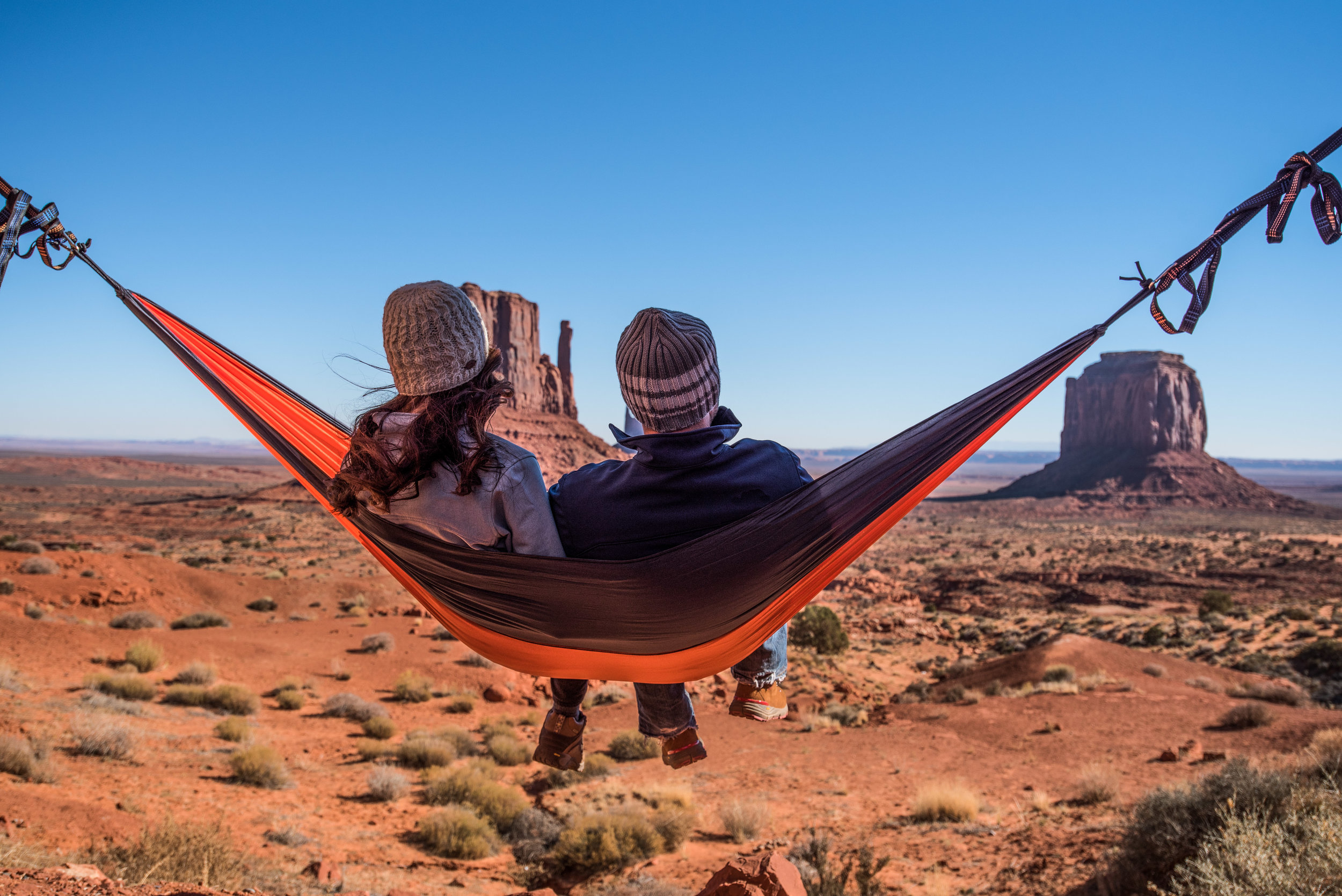 Hanging around in our Mad MTN Hammock after the hike.