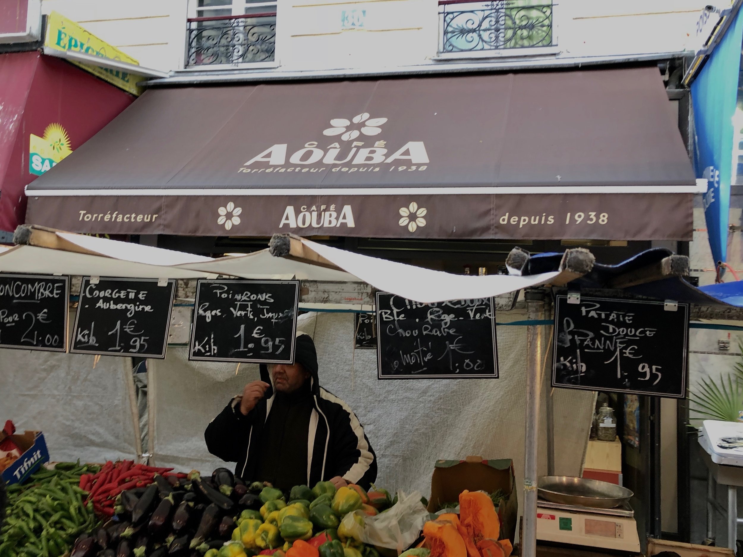 Our favorite coffee place was Cafe Aouba. They roast beans fresh every day. There was also a great market on the street out front.