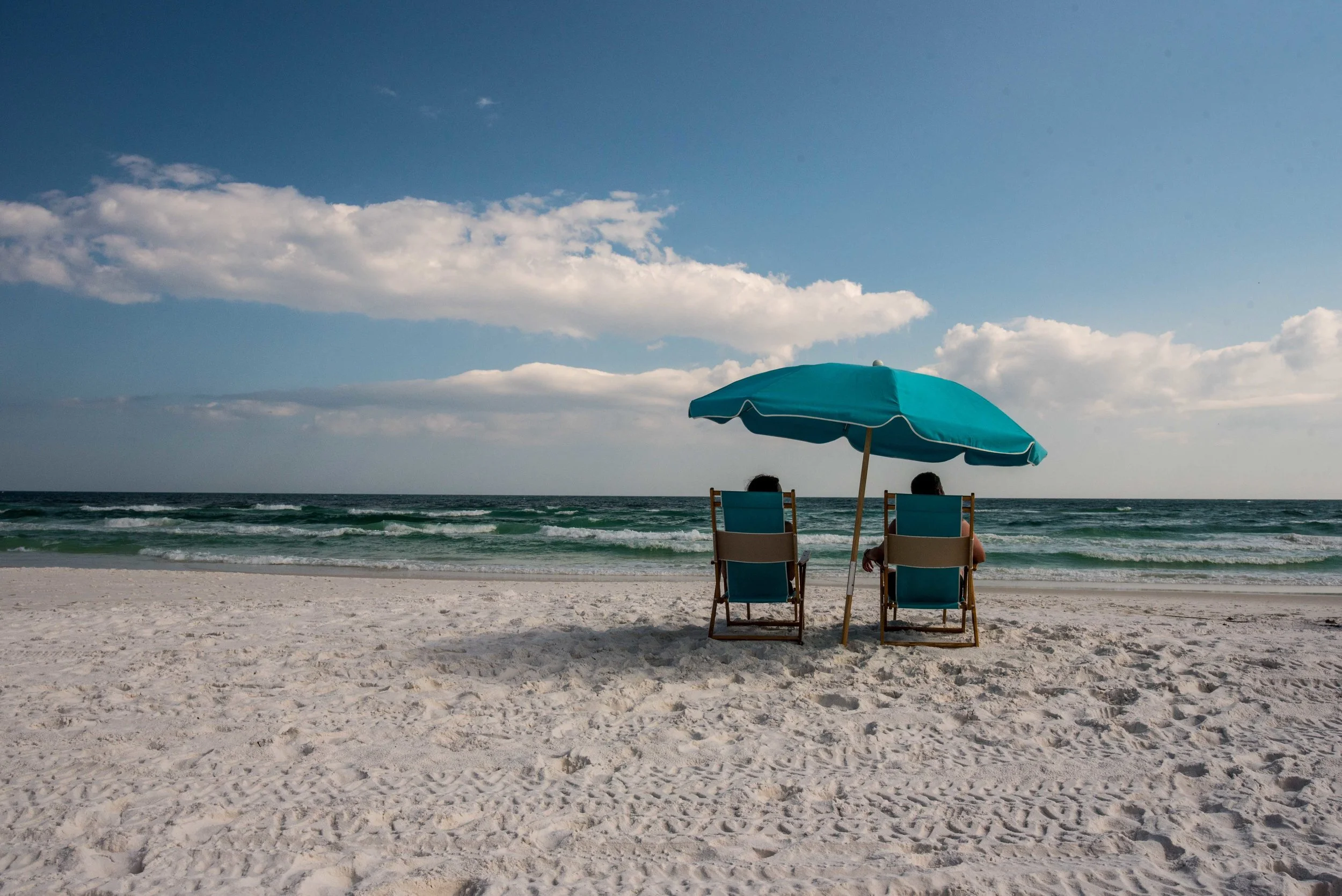 The beach was quiet and private.