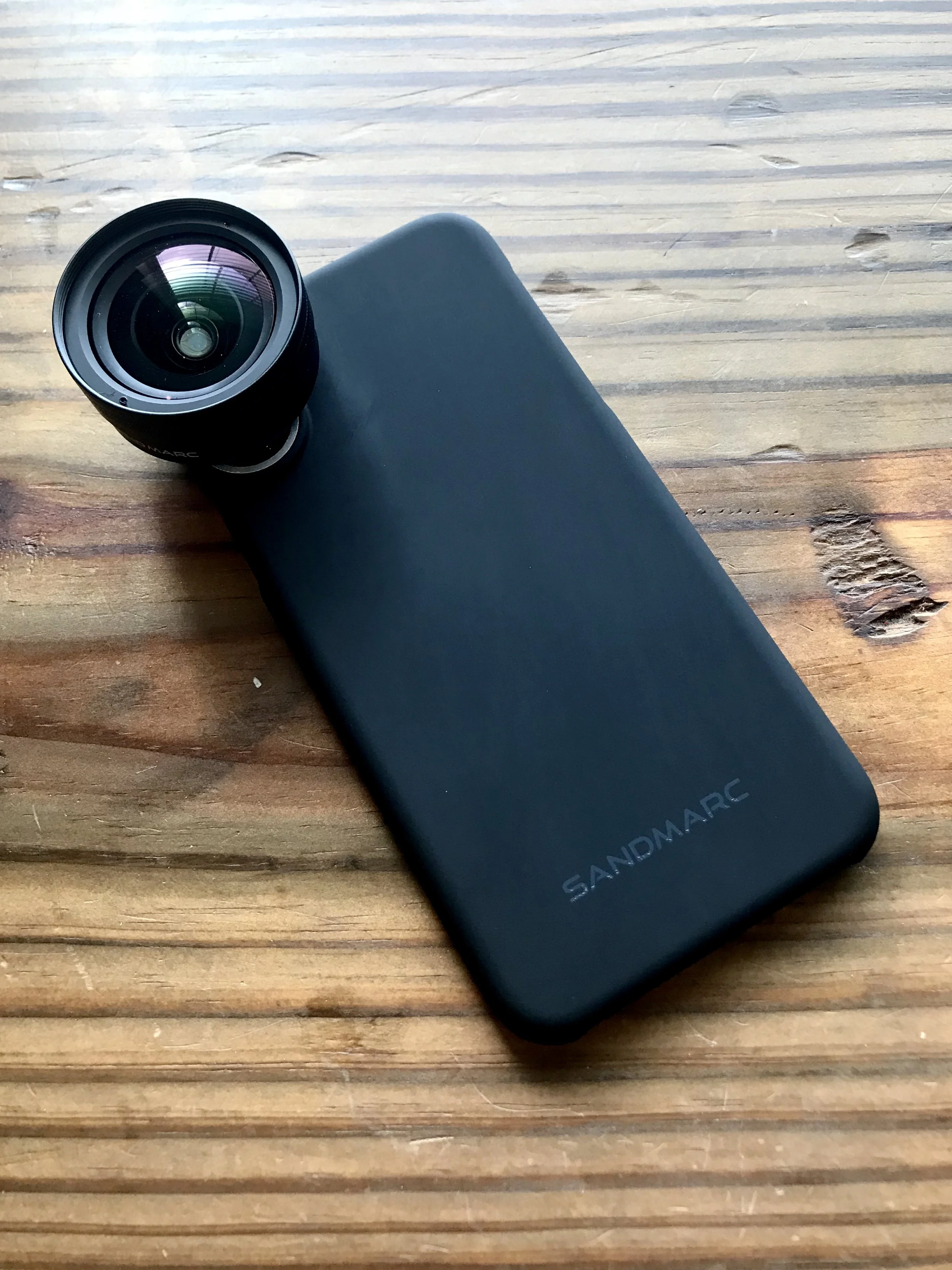 Sandmarc case and wide-angle lens on my iPhone X.