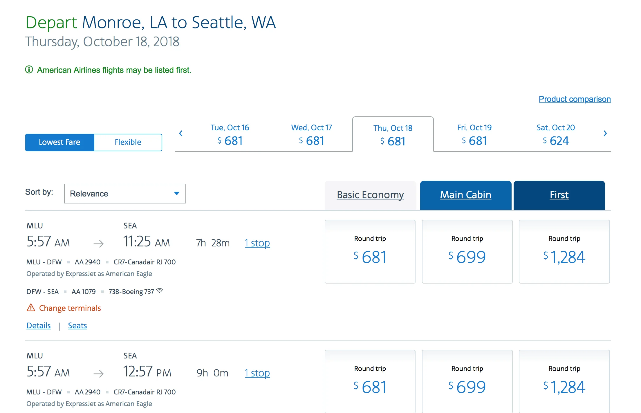 Two tickets on this flight cost us 50,000 American Airlines miles. It would have been close to 140,000 with Capital One.