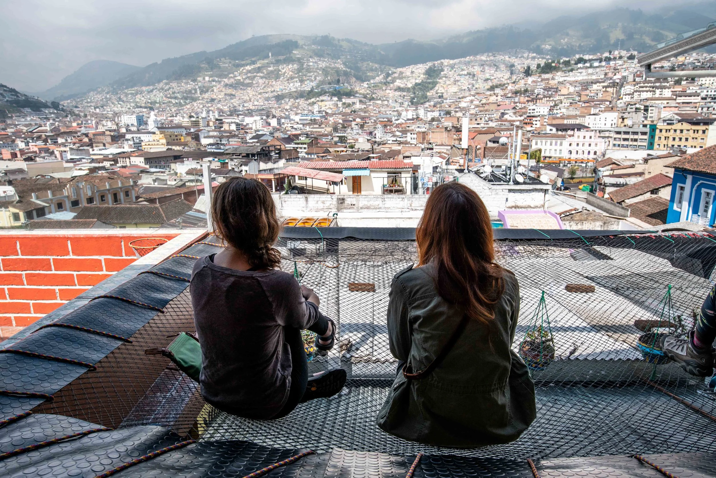 Secret Garden Hostel had a huge hammock overlooking Quito.
