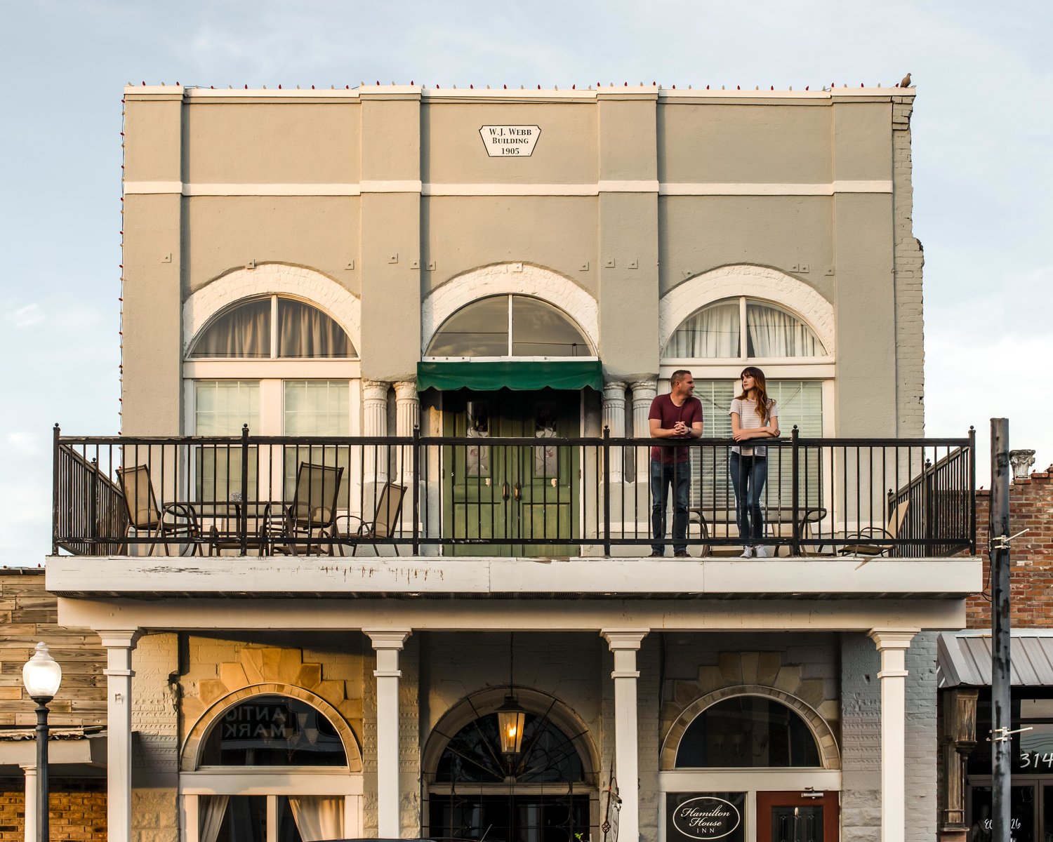 One of Hamilton Houses two large balconies.