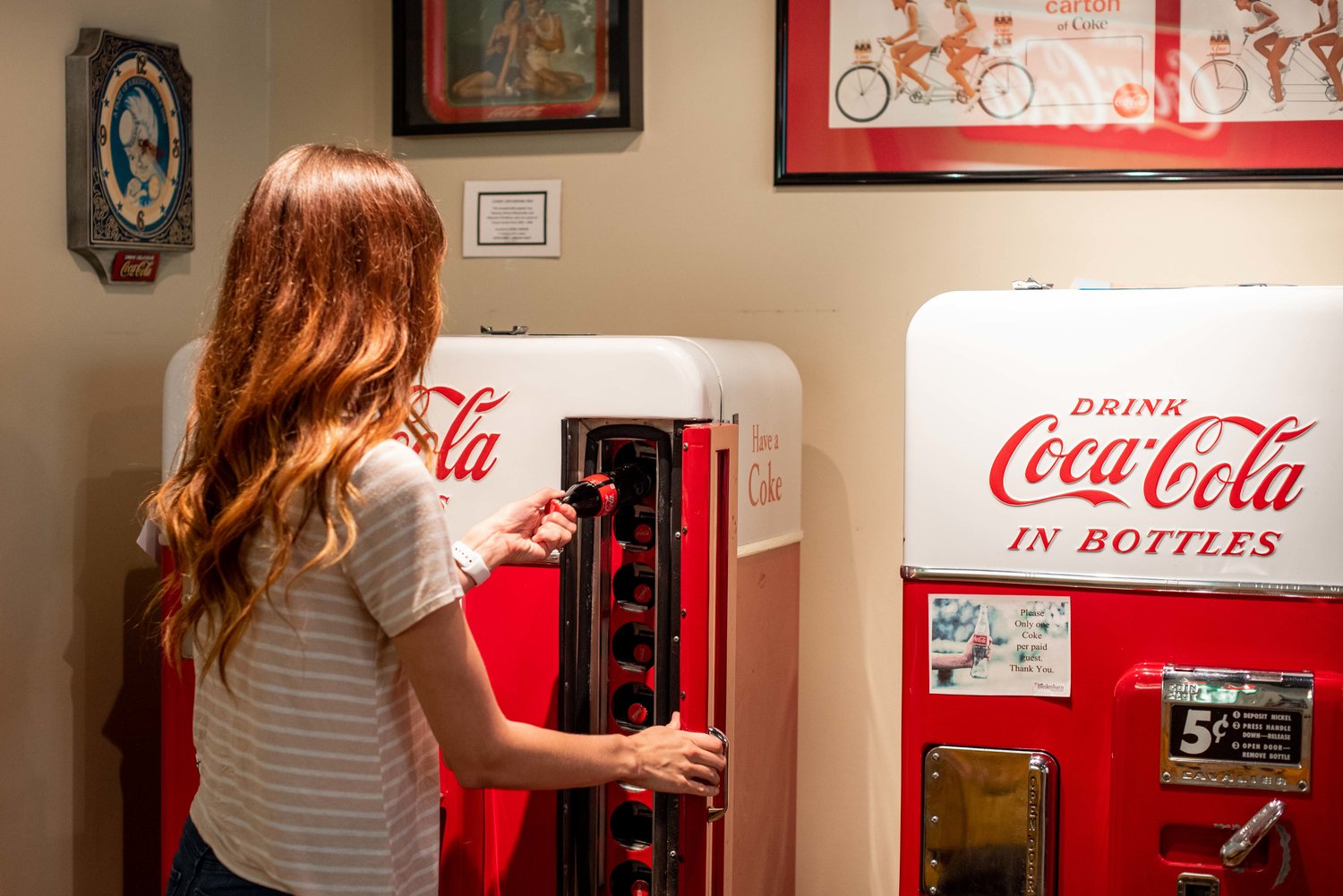 Glass-bottle Cokes for a nickel.