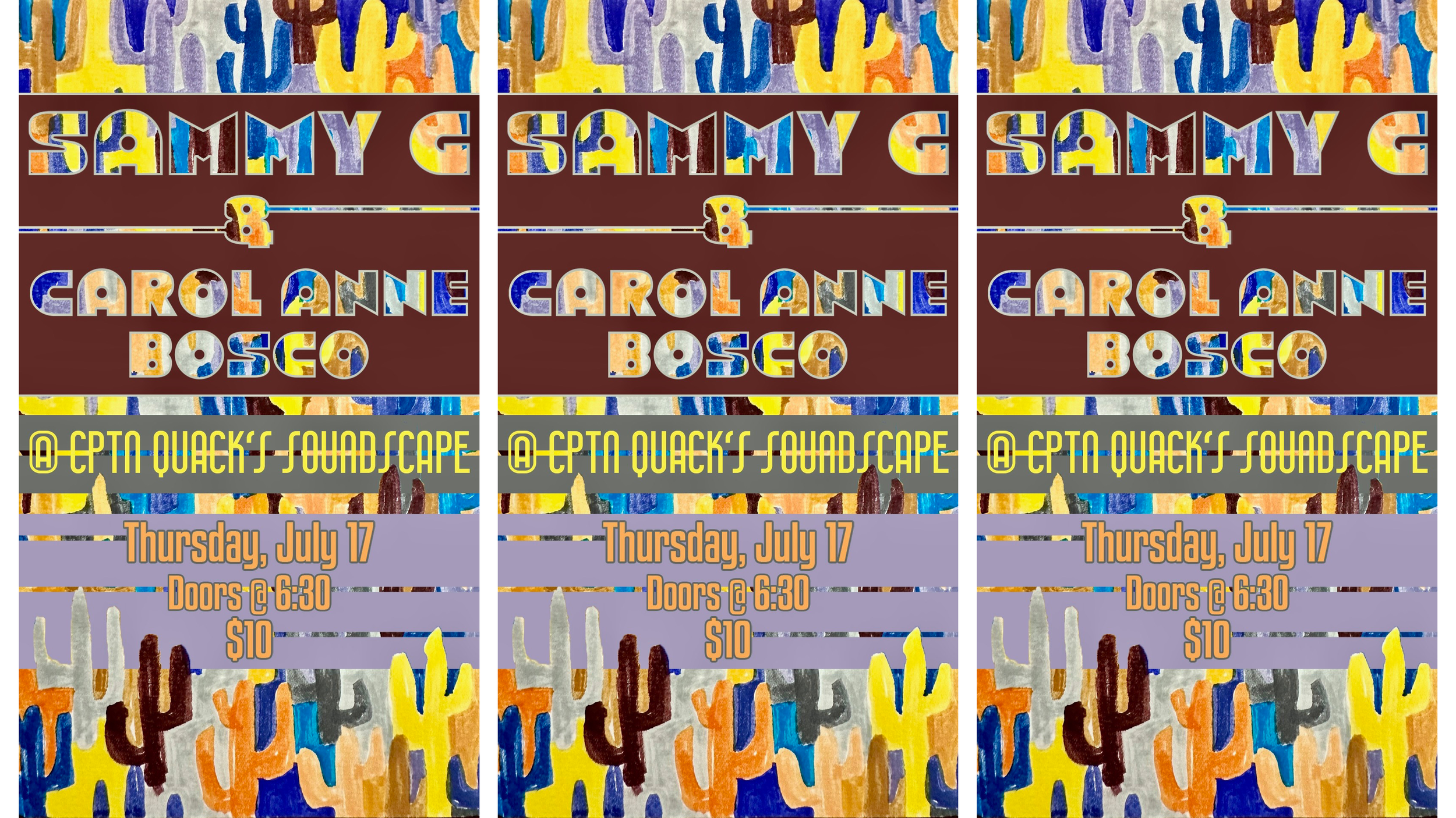 Sammy G and Carol Anne Bosco at Cptn Quack's Soundscape 