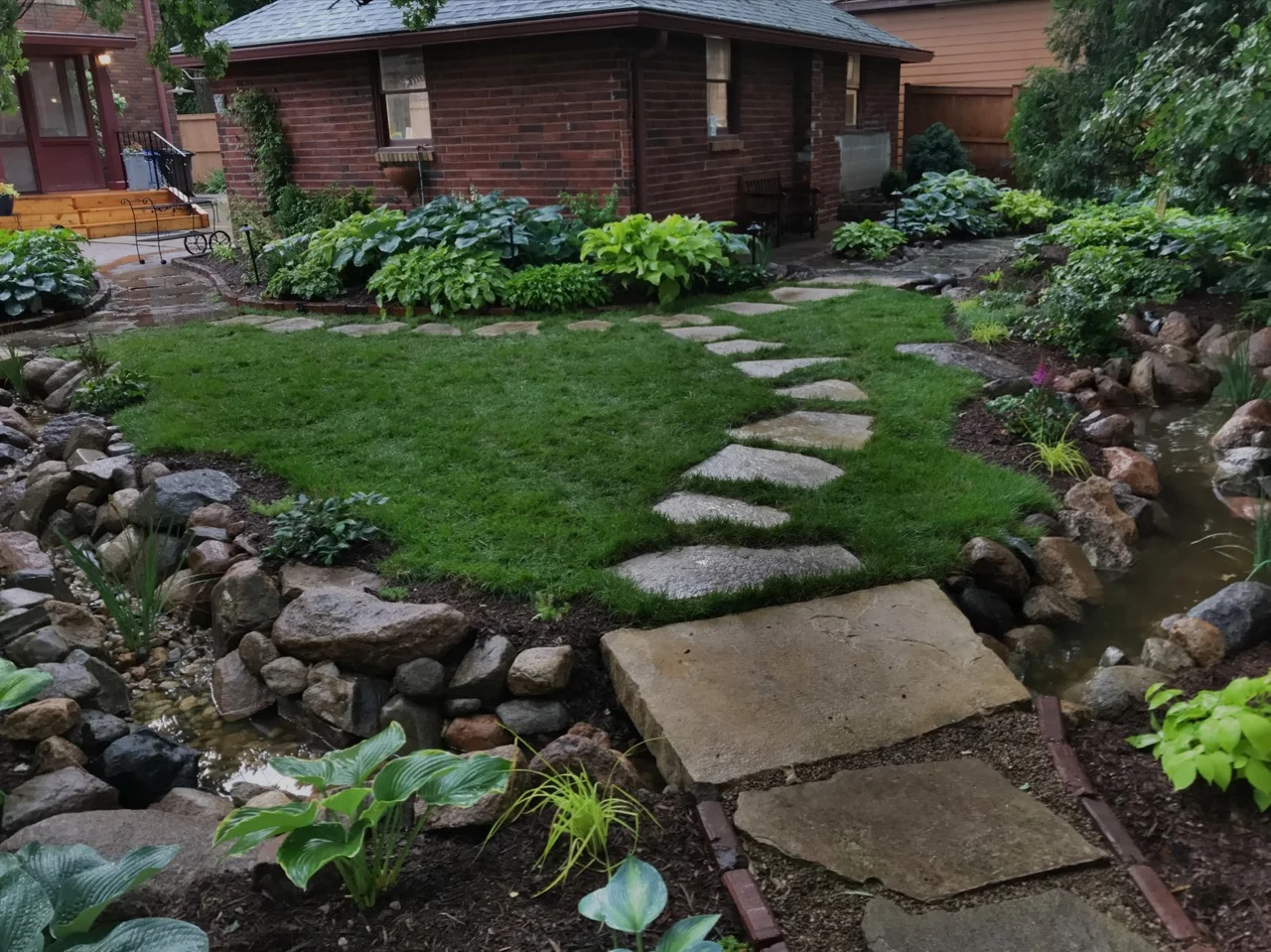 Dry stream bed cachement— After 1 inch of rain