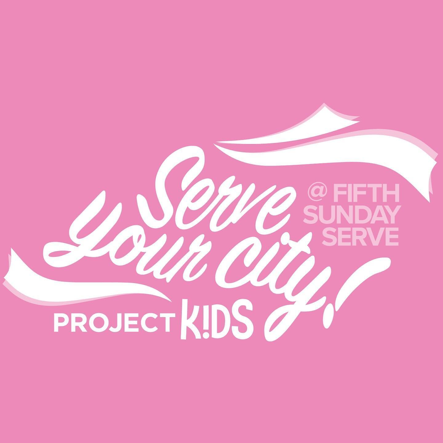 Fifth Sunday Serve is happening THIS SUNDAY! This is an opportunity for Project KIDS to get hands-on with Serving Our City! We want kids to learn what it means to serve, and that YES!! They can serve too!!
.
.
Your kids will partner with two of our l